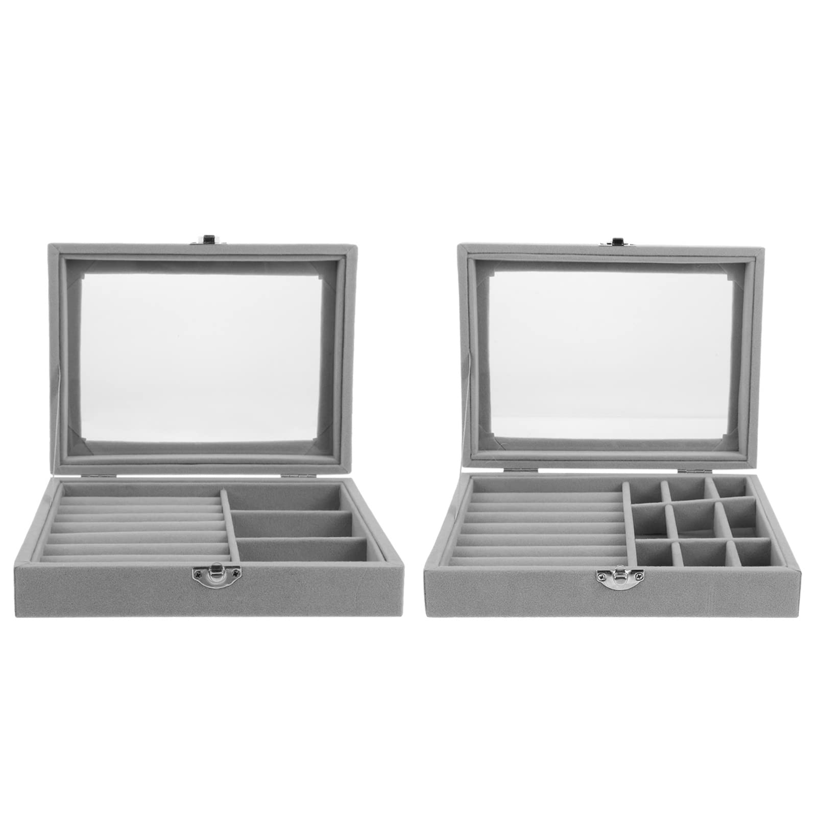 KESYOO 2-Piece Jewelry Organizer Box Set - Necklace & Bracelet Storage Case, Earring Display Holder with Flannel Lining - Portable Travel Jewelry Box for Home, Office & Vanity Organization