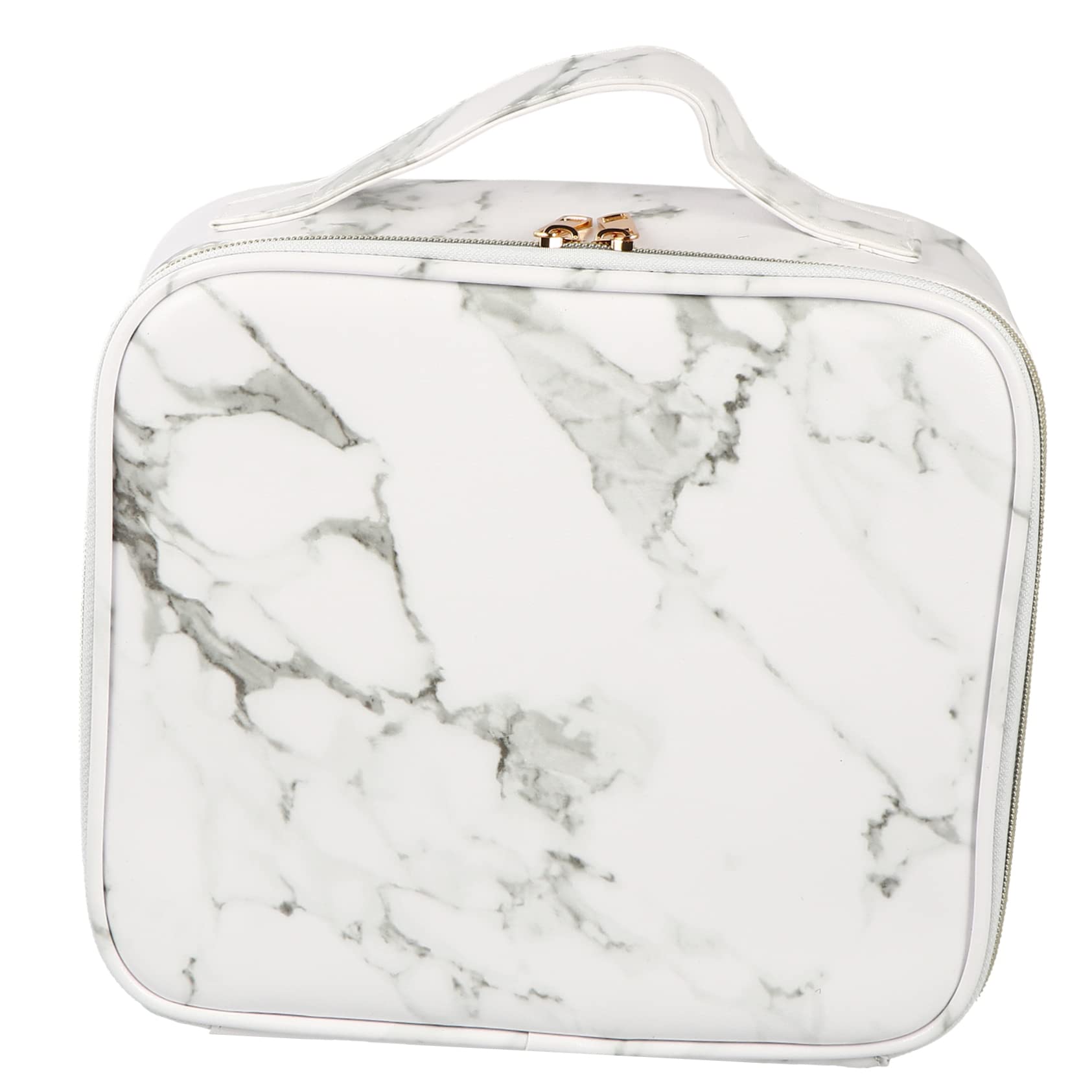 TENDYCOCO Marble Makeup Bag for Women - Portable Cosmetic Organizer with Multiple Compartments, Stylish Toiletry Travel Case for Train, Gym, and Daily Use
