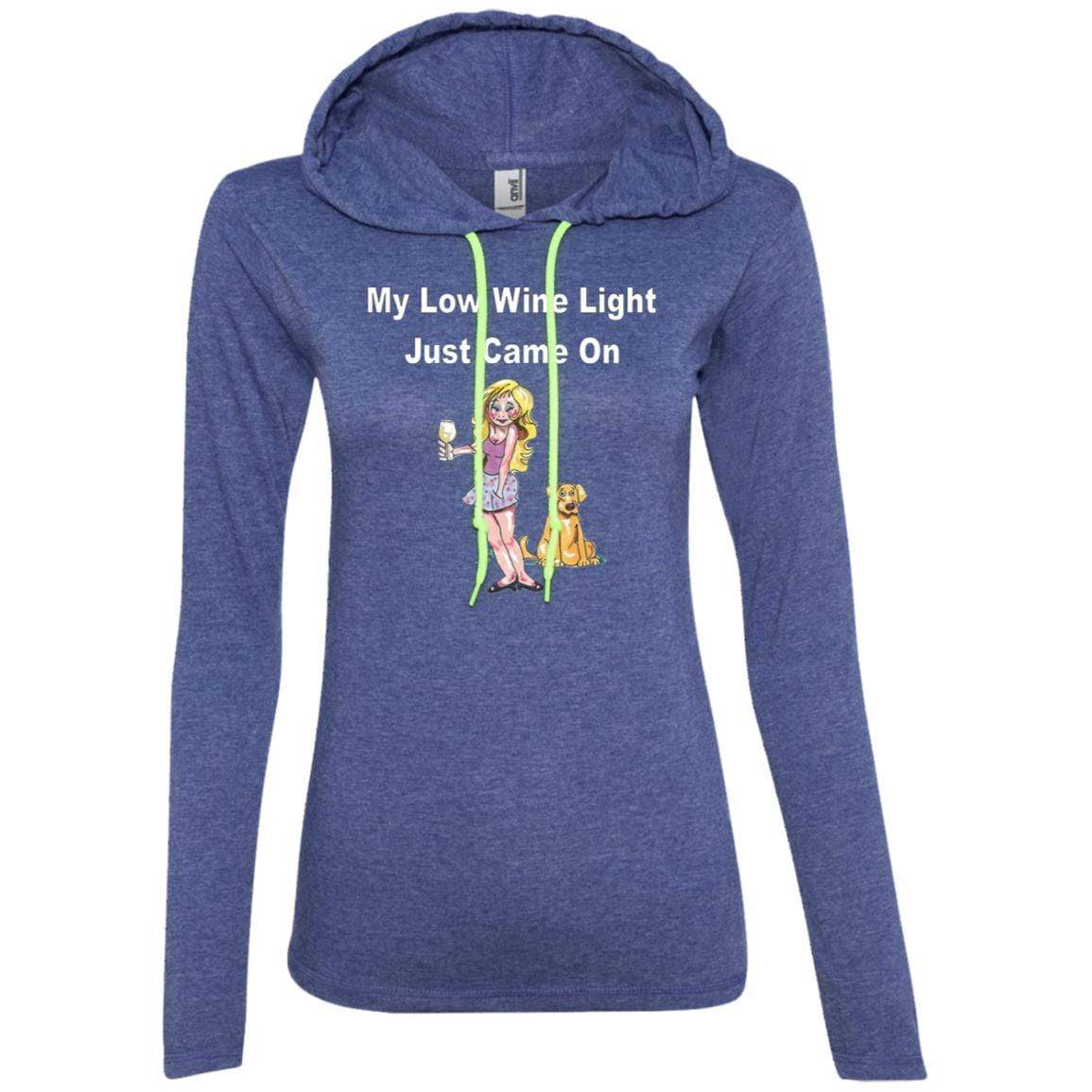 Low Wine Light Ladies Long Sleeve T-Shirt Hoodie - Funny Wine Lover Gift for Women - Perfect for Wine Tasting Parties & Casual Outings