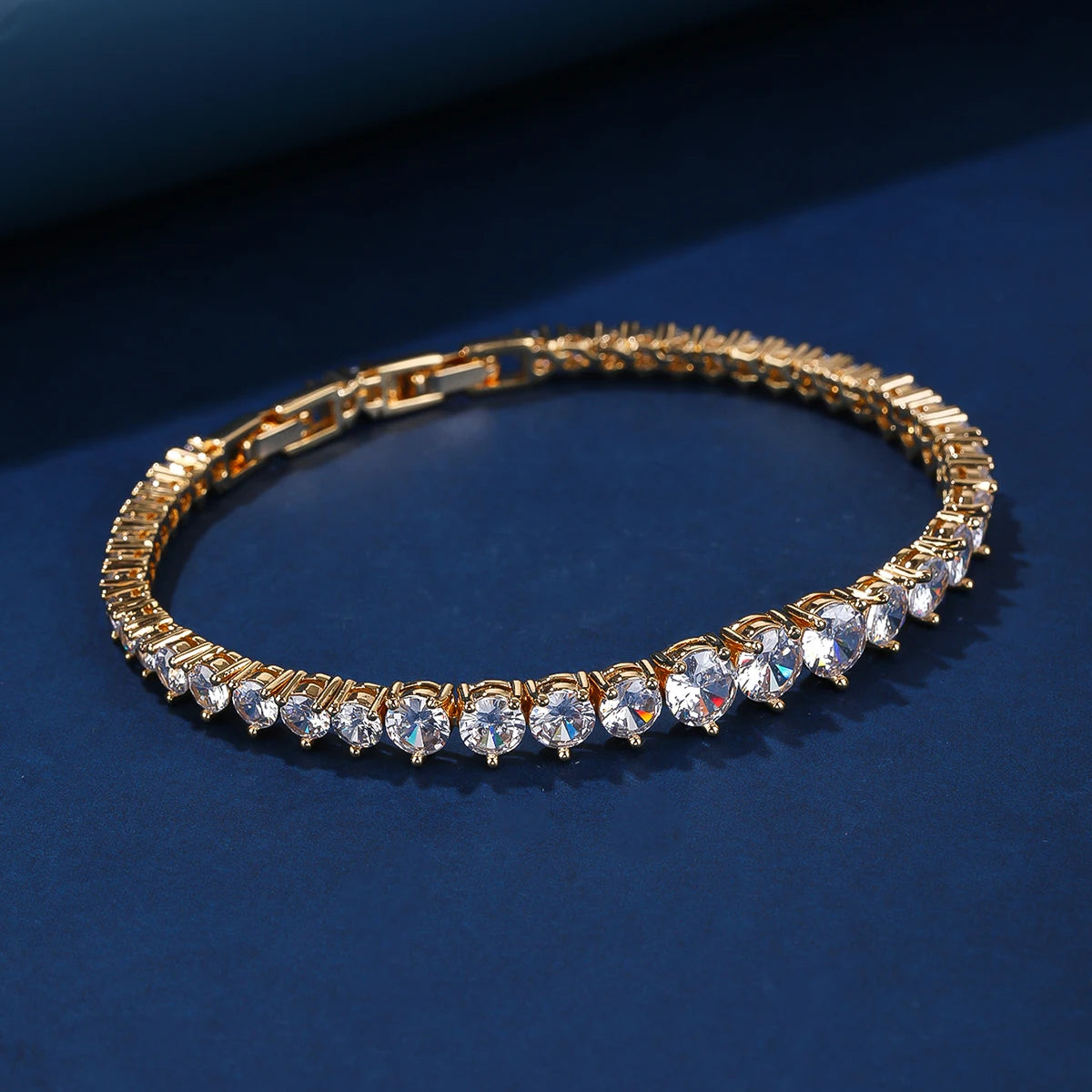 Sparkling Princess Cut Round Cubic Zirconia Luxury Bracelet for Women - Elegant Chain Jewelry Gift for Anniversary, Party & Special Occasions (CK10038)