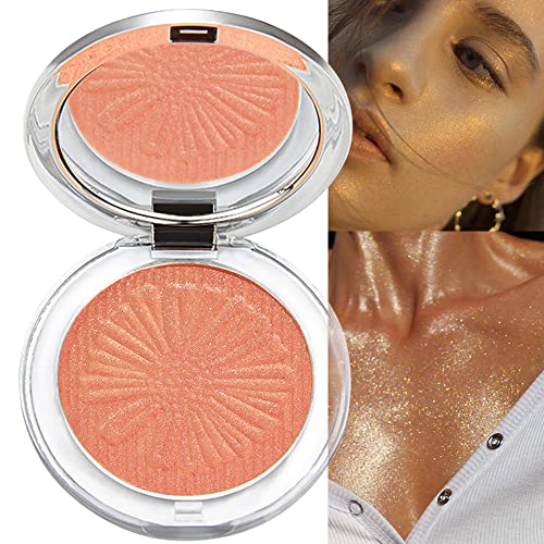 **Gold Cheek Diamond Highlighter & Bronzer Palette - Shimmer Makeup Contour & Illuminating Powder for Face Highlighting - Perfect for Party, Wedding, and Everyday Glow**
