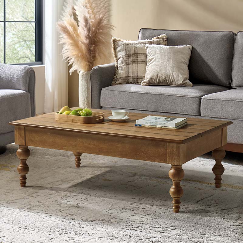 Lift Top Storage Ottoman Coffee Table with 4 Legs - Cynthia Multifunctional Furniture for Living Room, Bedroom & Home Decor