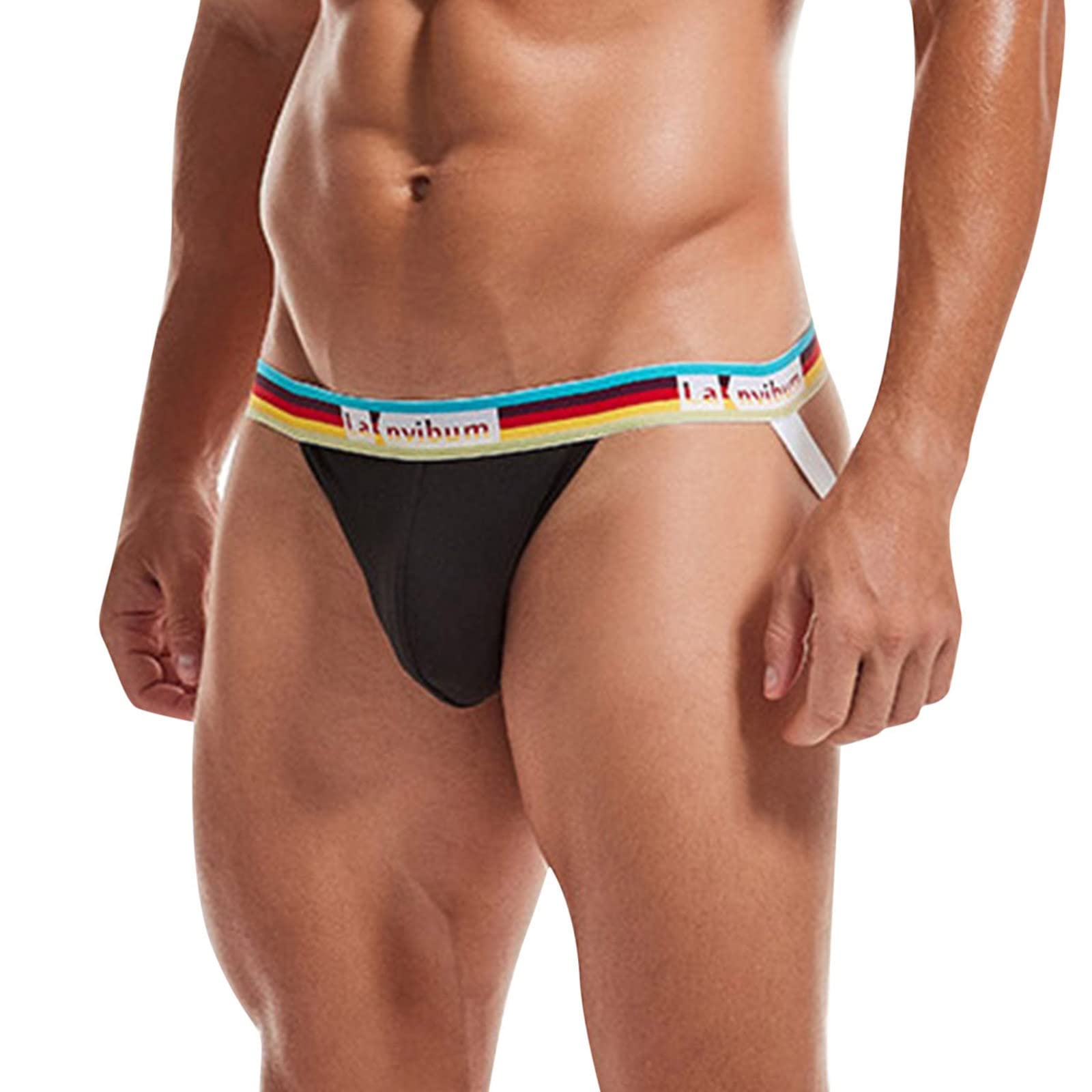 Sexy Men's T-Back Briefs - Breathable Mesh Underwear with Color Splice Design - Comfortable Small Size for Daily Wear & Intimate Moments