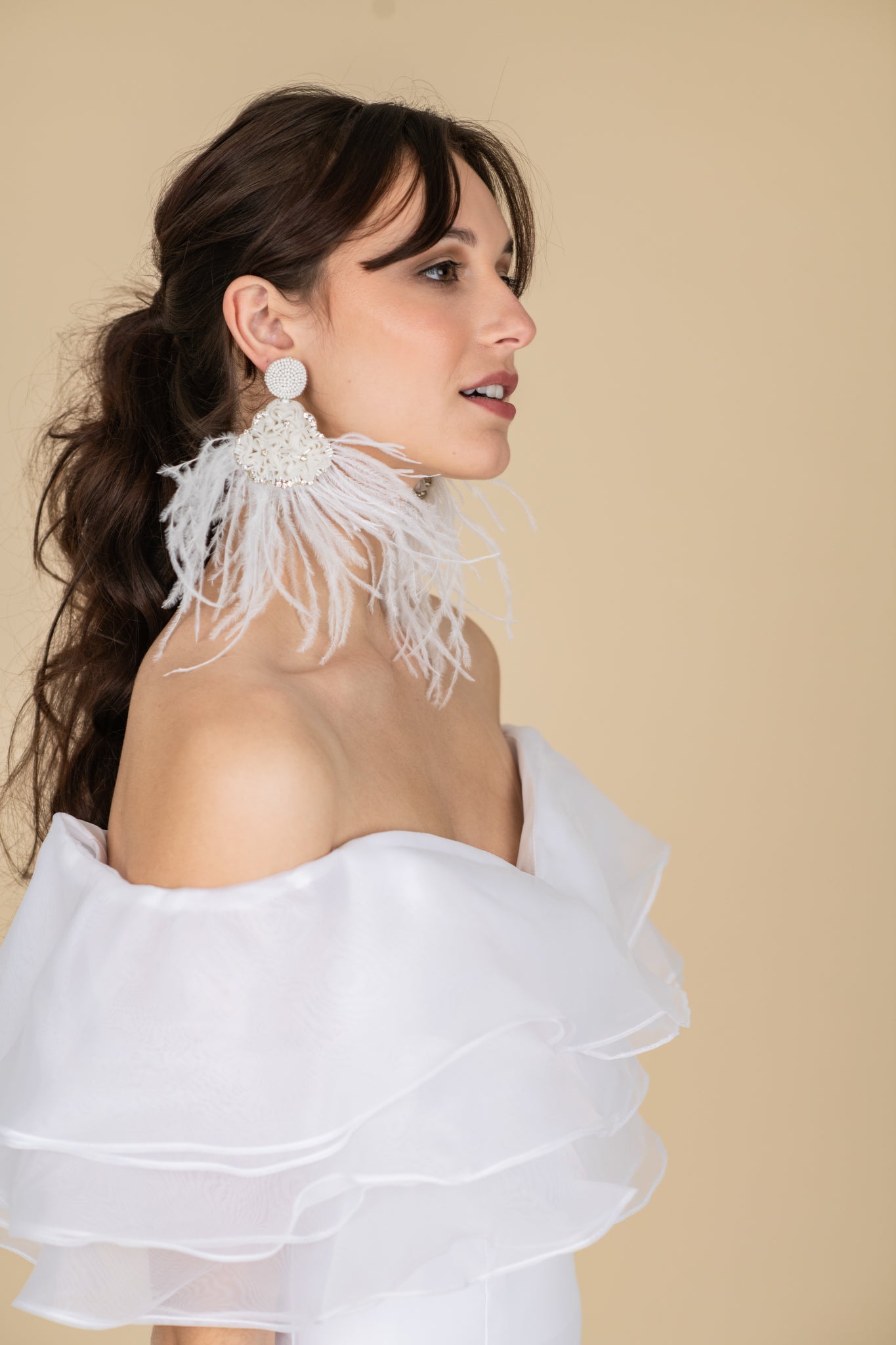 Handmade Ostrich Feather Earrings for Women - Boho Chic Statement Jewelry for Parties, Weddings & Special Occasions