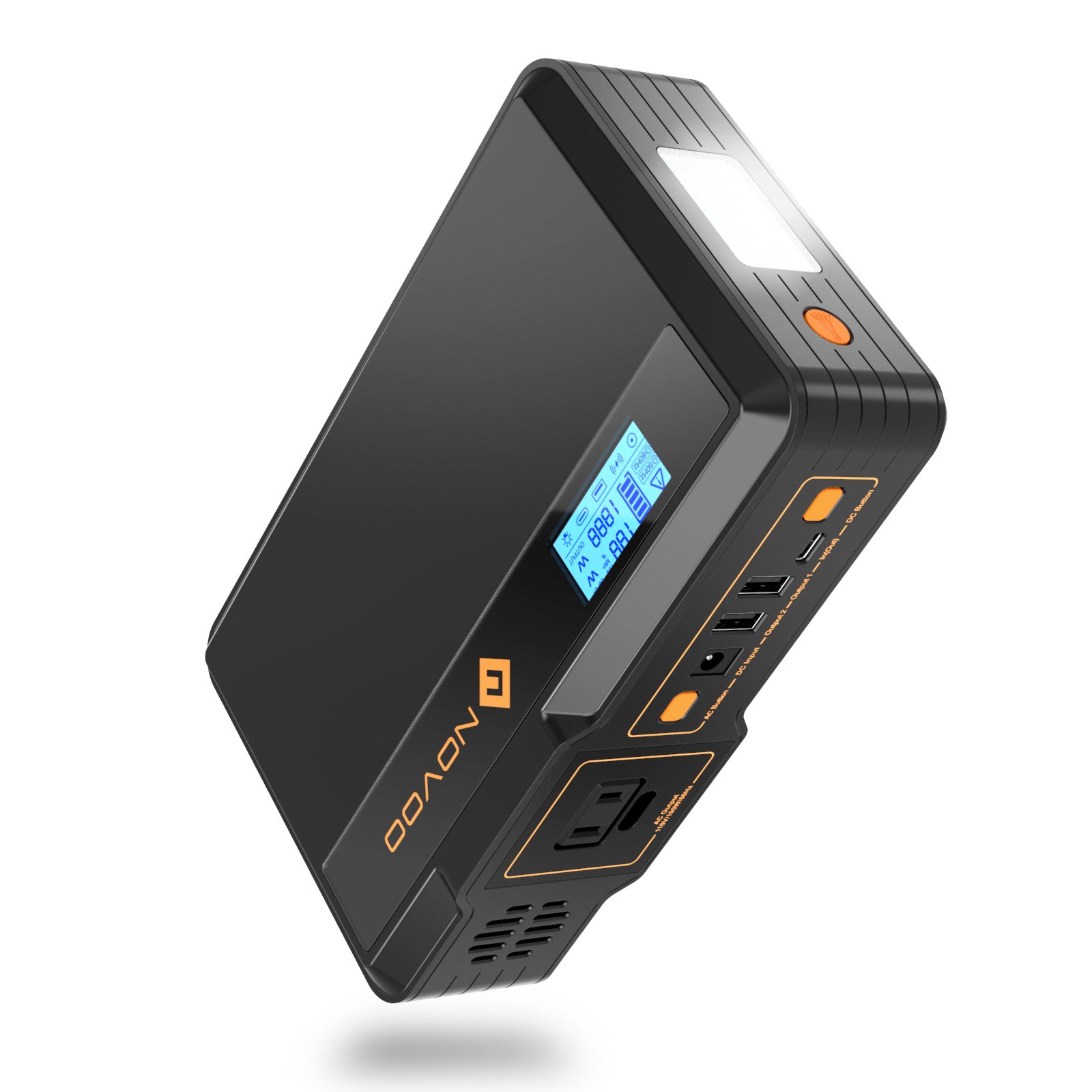 NOVOO 148Wh Portable Power Station with 100W AC Outlet - Compact Solar Generator for Camping, RV Trips & Emergency Backup Power