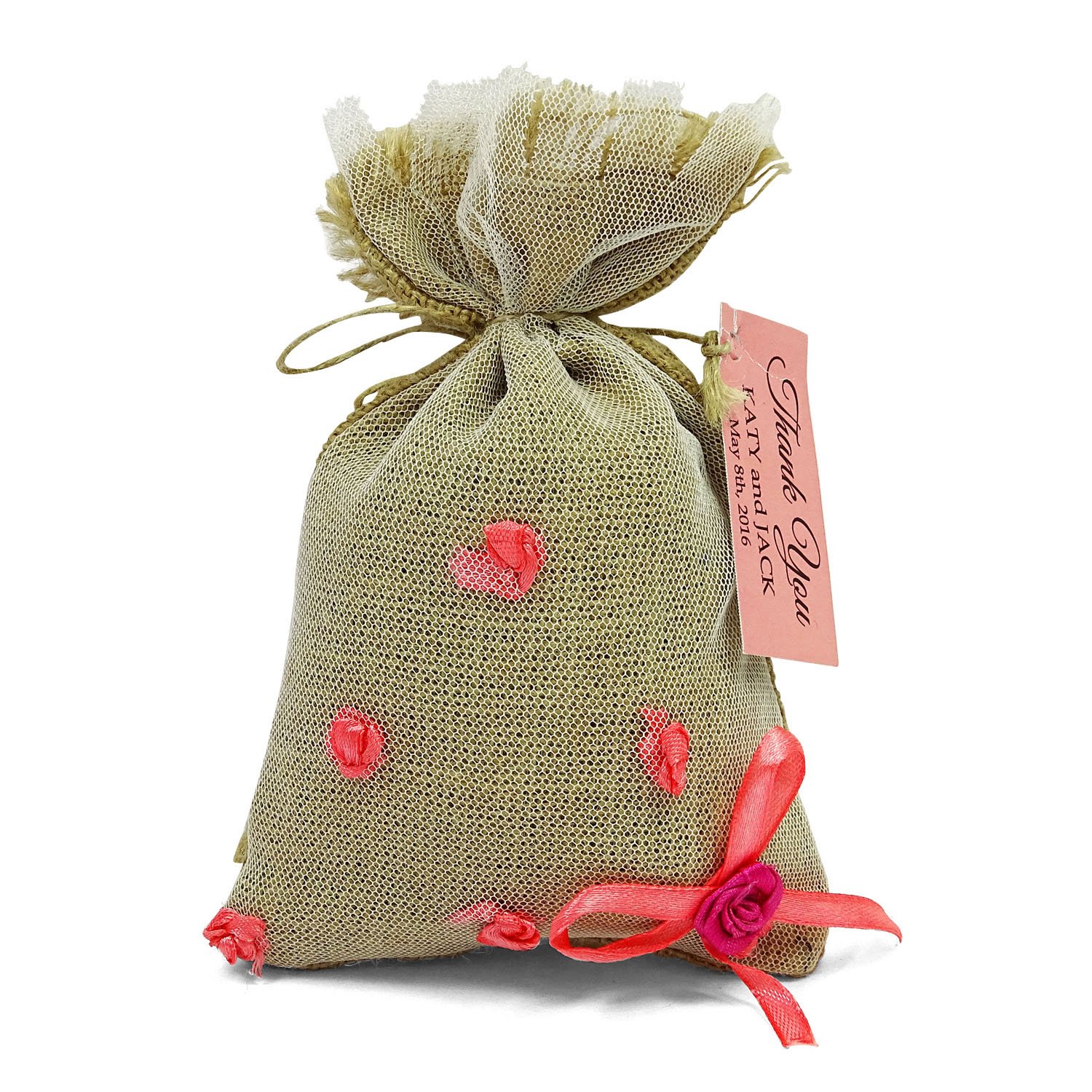20 Rustic Jute Drawstring Favor Bags 4