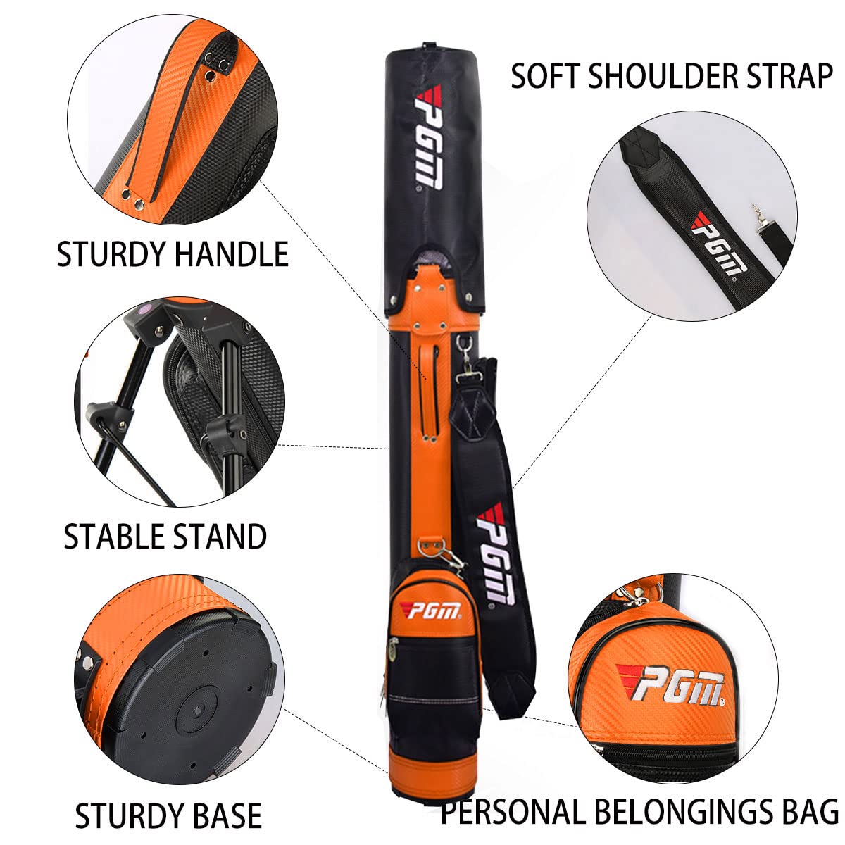 **Lightweight Waterproof Golf Stand Bag for Men & Women - Durable & Easy to Carry Sunday Golf Bag - Perfect for Golf Course, Travel & Outdoor Sports - Black**