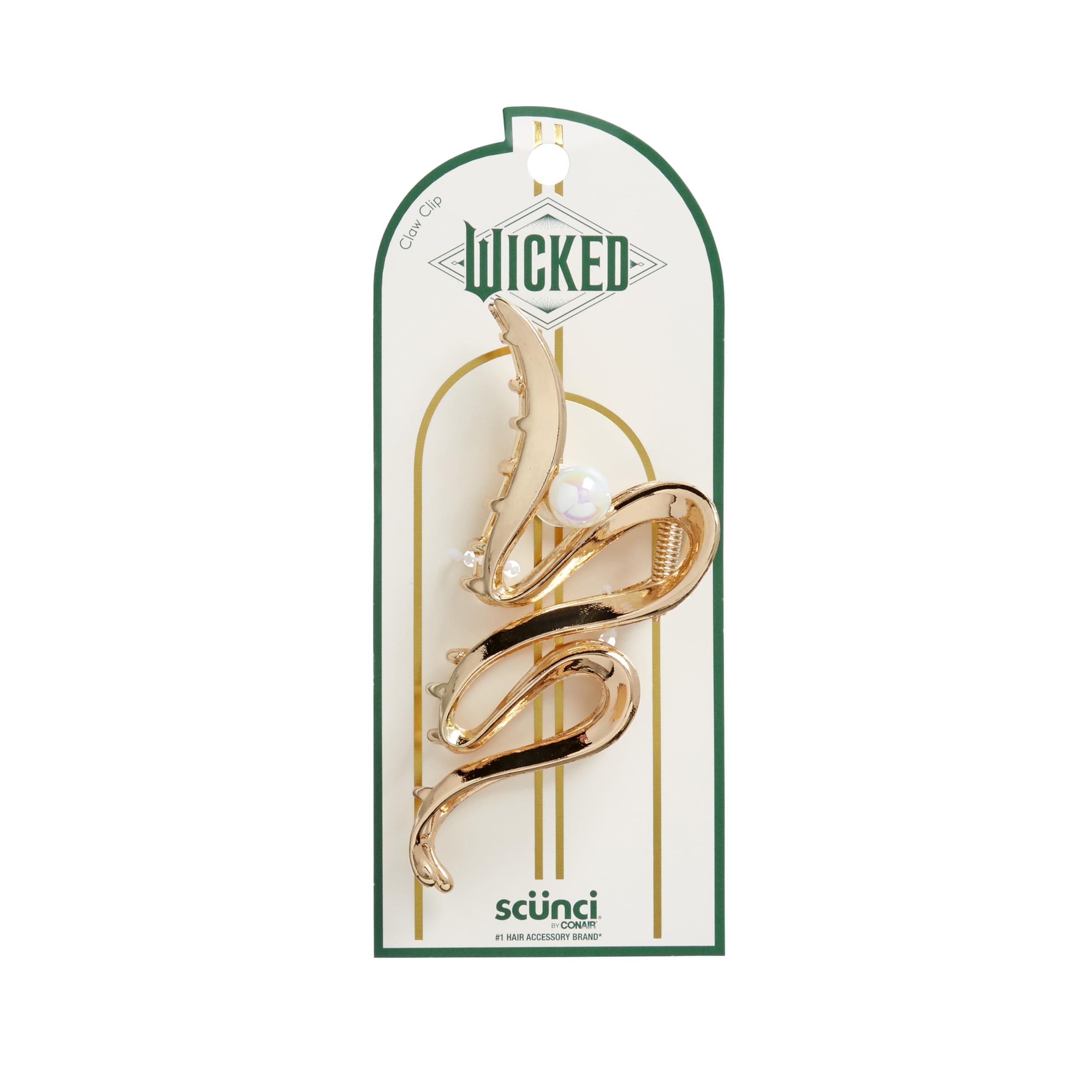 Wicked Glinda Gold Claw Hair Clip for Women & Girls | Scunci by Conair | Elegant Hair Accessories for Parties, Weddings & Everyday Wear | Perfect Gift for Her