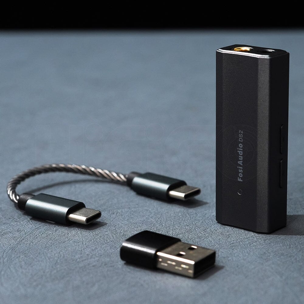 Fosi Audio DS2 Portable DAC Headphone Amplifier with Dual CS43131 Chip - High-Resolution Audio for Smartphones, Laptops, and Gaming
