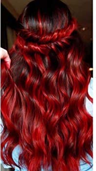 Vibrant AASA Set of 2 Red Curly Hair Streaks for Women & Girls - Perfect for Cosplay, Parties & Fashion Highlights | Heat Resistant Synthetic Hair Extensions