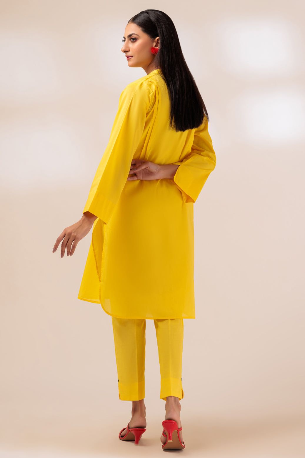 Premium Cambric Yellow 2-Piece Stitched Suit for Men - Formal Office Wear & Wedding Attire | Bonanza Fashion Collection