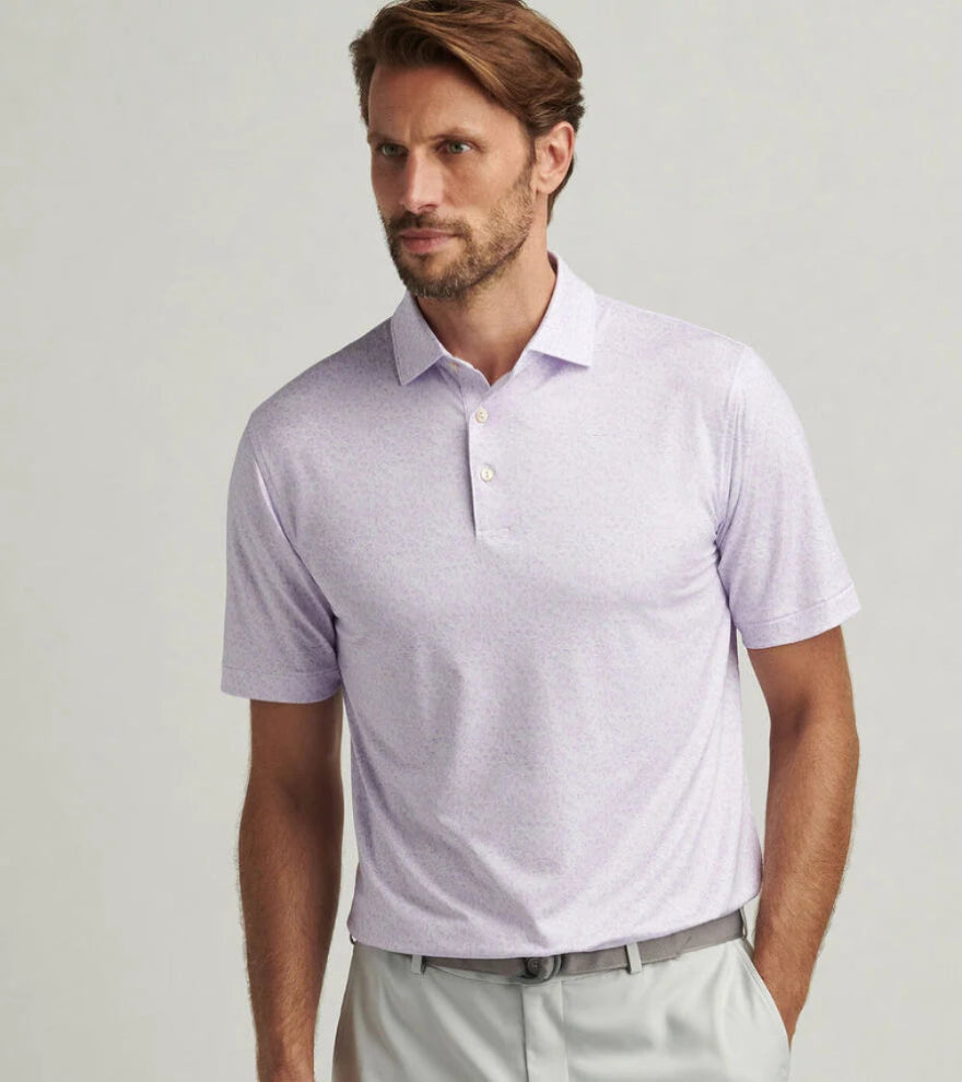 Peter Millar Men's Getaway Performance Jersey Polo Shirt - Breathable Quick-Dry Golf & Casual Shirt for Men, White | Perfect for Golf, Tennis, Office & Summer Outings