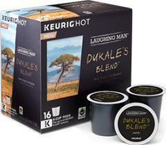 Laughing Man Dukale's Blend Coffee Keurig K-Cups, 96 Count - Medium Roast, Fair Trade Certified, Single-Serve Pods for Keurig Brewers - Perfect for Office, Home & Morning Coffee Routine