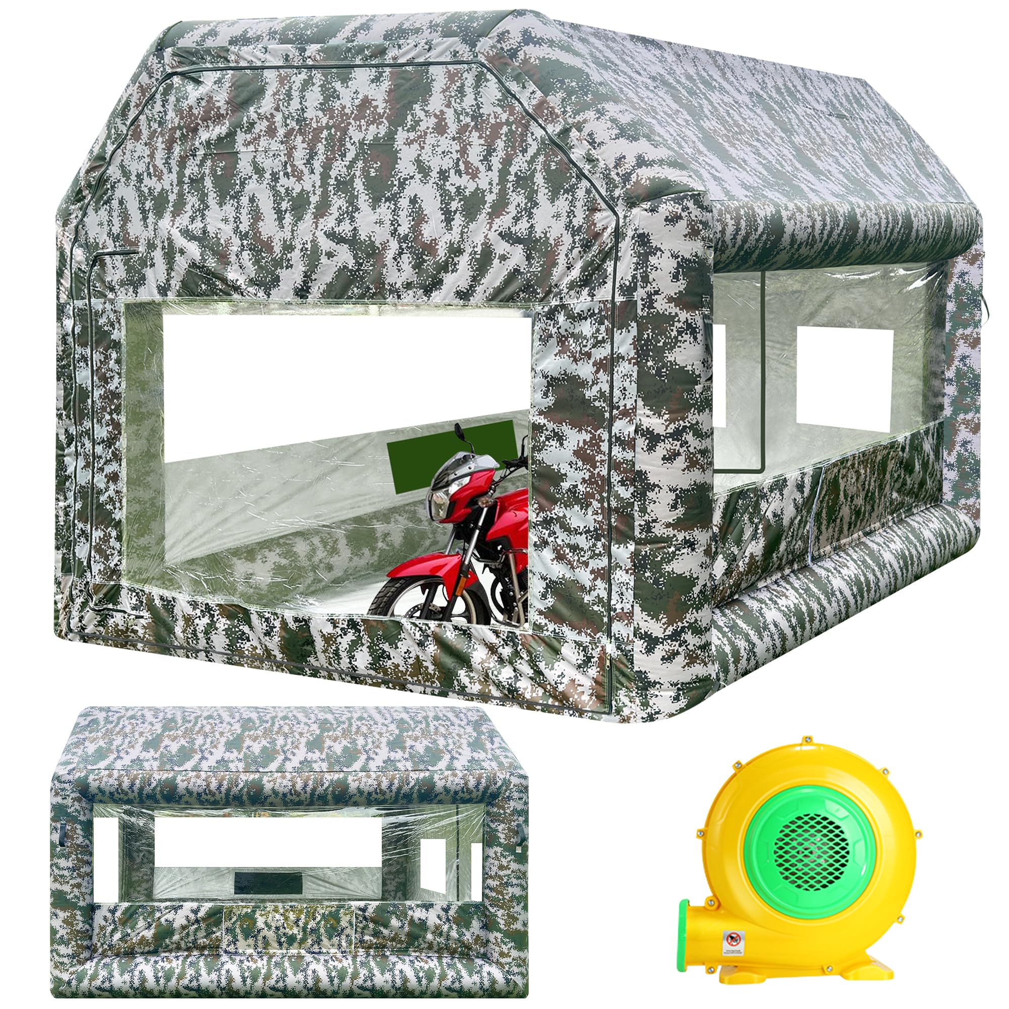 LVAOSTT 12.5x10x10FT Portable Inflatable Paint Booth with Air Filter System - DIY Spray Painting Tent for Cars, Motorcycles & Auto Parts - Perfect for Garage, Workshop & Professional Auto Body Painting
