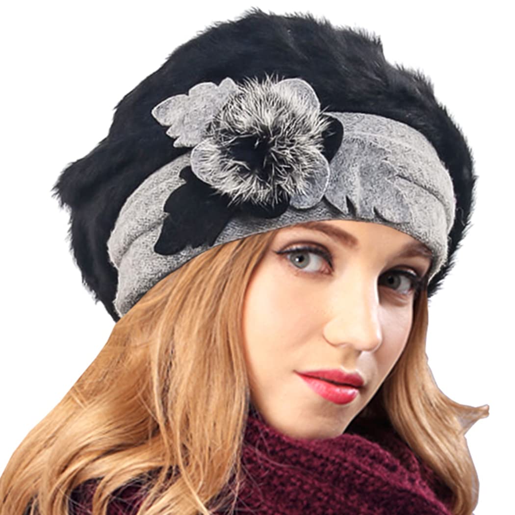 Women's Wool Cloche Hat - Elegant Church & Winter Floral Bucket Hat for Women - Perfect for Church, Weddings, Tea Parties & Cold Weather Fashion