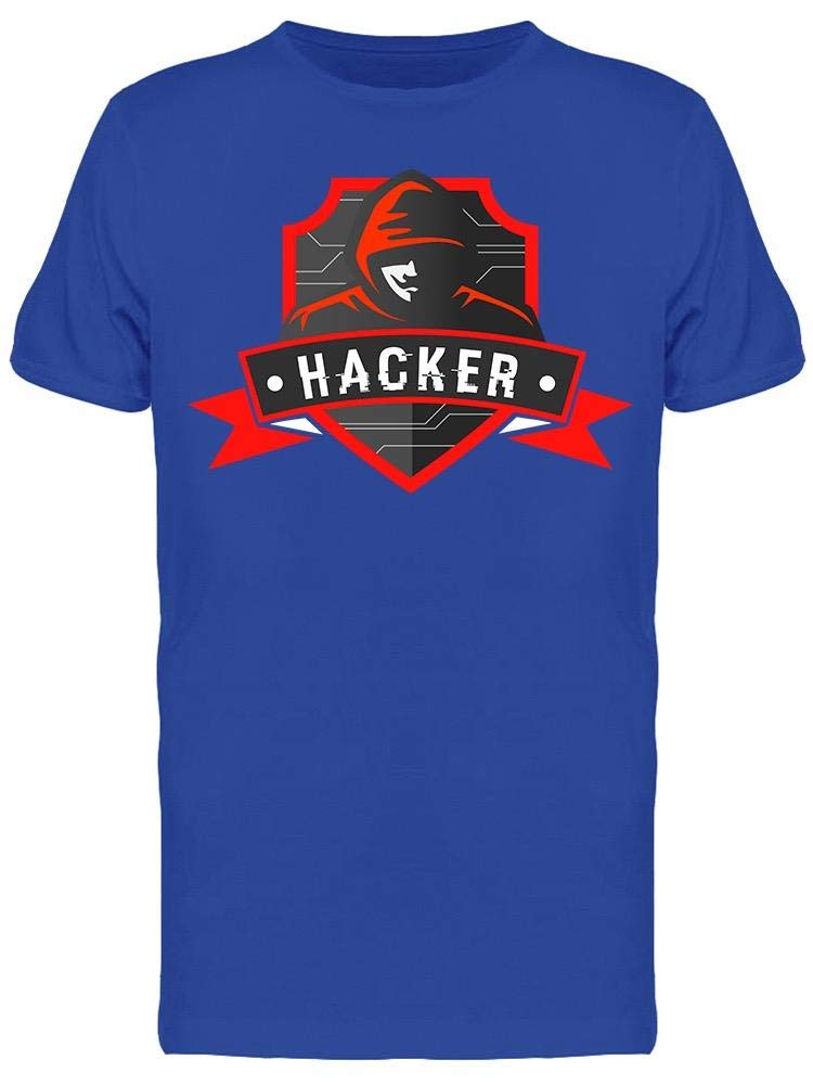 Red Hacker Graphic T-Shirt for Men - Cool Hacker Print Cotton Tee - Casual Wear & Tech Events