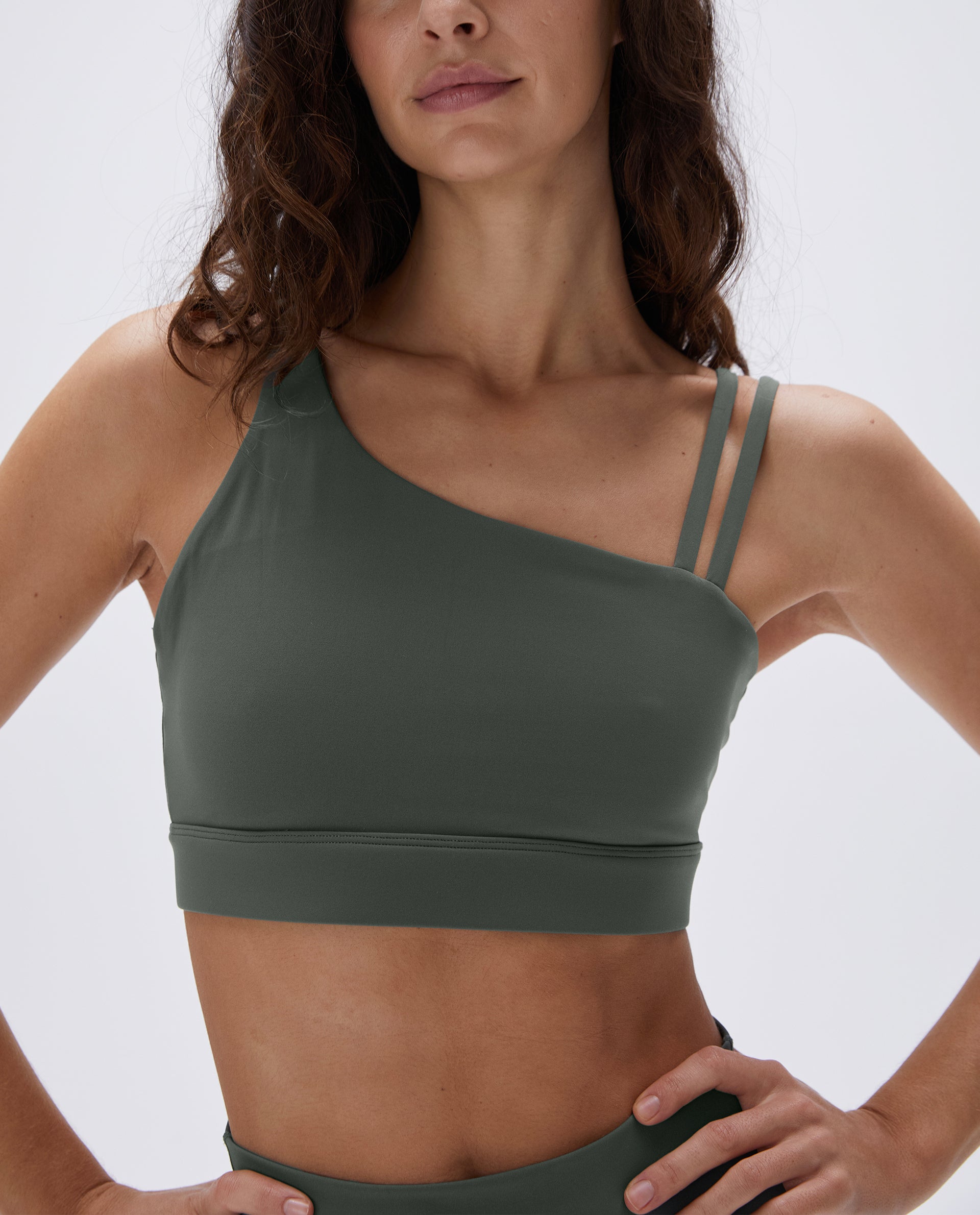 Ultimate Asymmetric Double Strap Bra - Comfortable & Sexy Sea Green Lingerie for Women | Perfect for Date Night & Special Occasions
