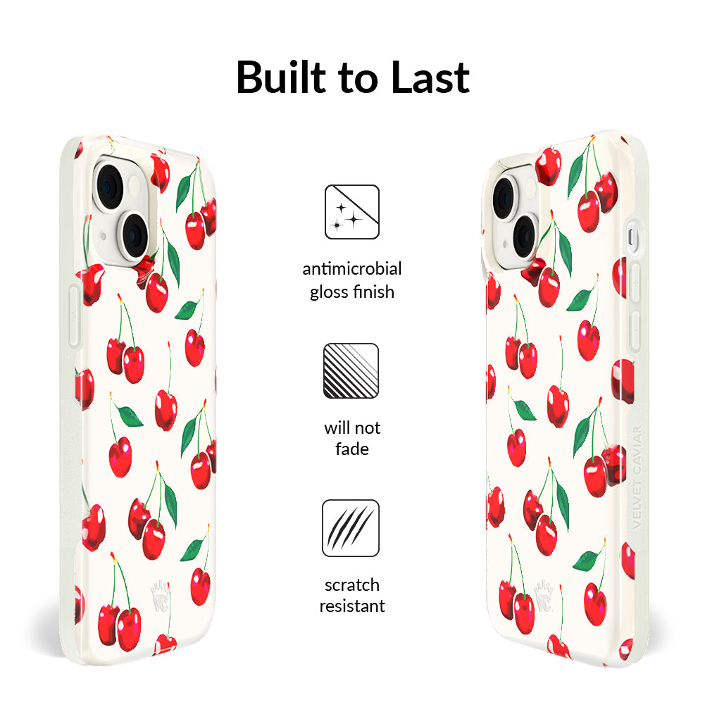 Mon Cheri Cherry iPhone Case - Cute & Durable Phone Cover for iPhone 13/14/15 - Perfect for Everyday Use, Travel & Gifts