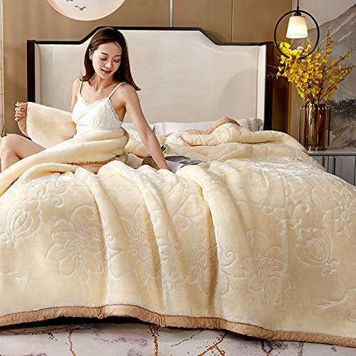 Premium HANSHAN Flannel Plush Bed Blanket - Ultra Soft & Washable Throw Blanket 78x94 Inches (Color C) - Perfect for Cozy Nights, Gifts & Winter Home Decor