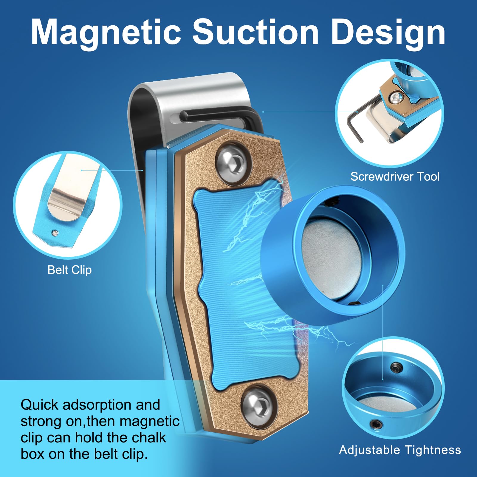 Premium Magnetic Pool Chalk Holder - Portable Aluminum Alloy Cue Chalk Clip for Billiards Accessories | Perfect for Professional Players & Home Game Rooms