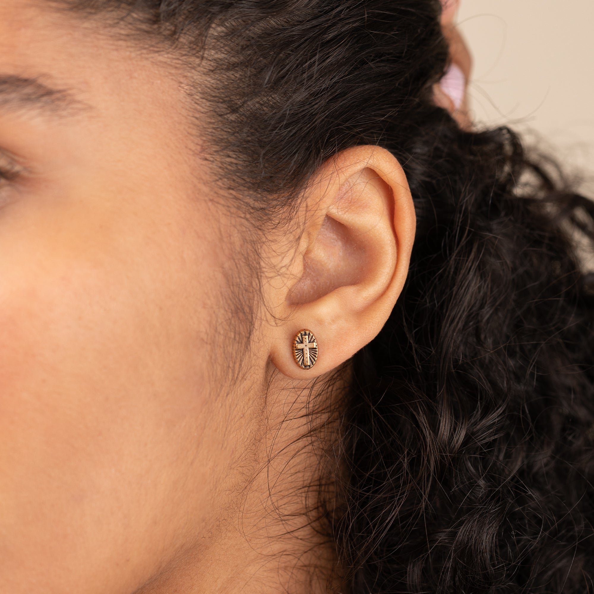 Elegant Cross Embossed Stud Earrings for Women - Hypoallergenic Stainless Steel Jewelry - Perfect for Daily Wear, Gift Giving & Special Occasions