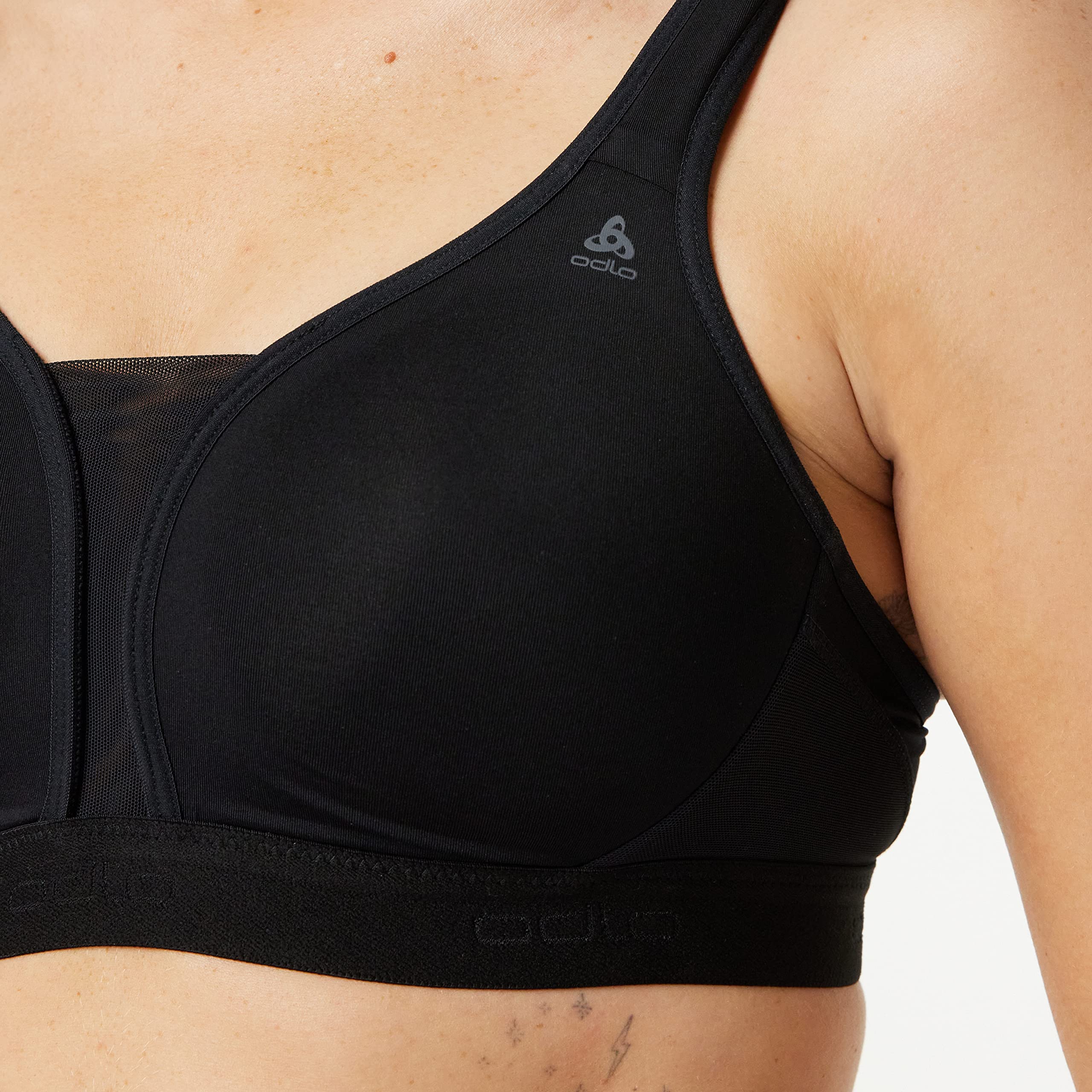 ODLO Women's Sports Padded High Impact Bra - Black | Supportive Workout Top for Running, Yoga & Gym