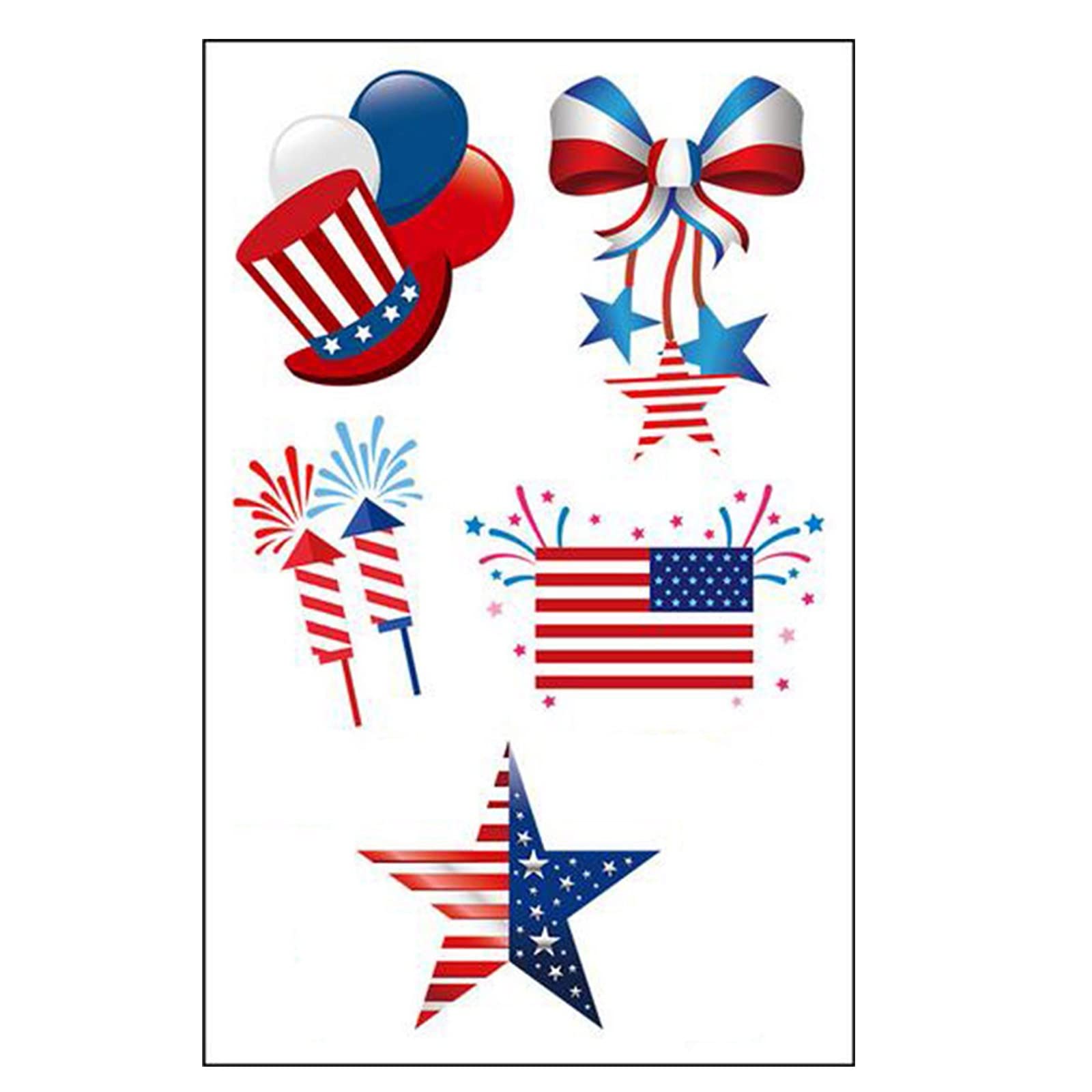 DFDGBD Patriotic Temporary Tattoo Stickers - 7-Pack American Flag Independence Day Body Art for Parties, Festivals & Celebrations | Perfect for 4th of July, Memorial Day & Patriotic Events