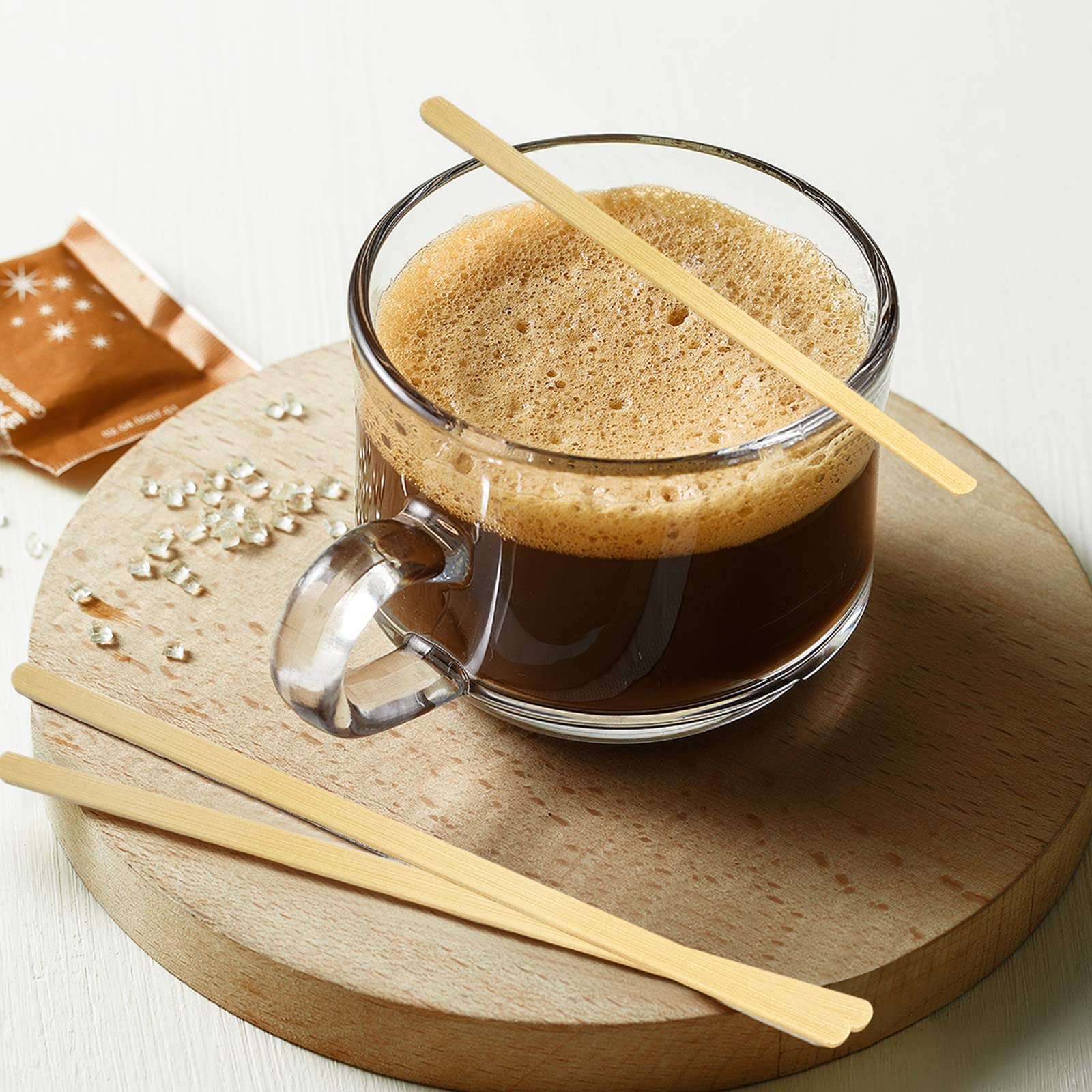 Eco-Friendly Bamboo Coffee Stirrers - 250 Count Disposable Stir Sticks for Coffee, Tea & Cocktails (5.5 Inch, Smooth Ends) | Perfect for Home, Office, Cafes & Bars