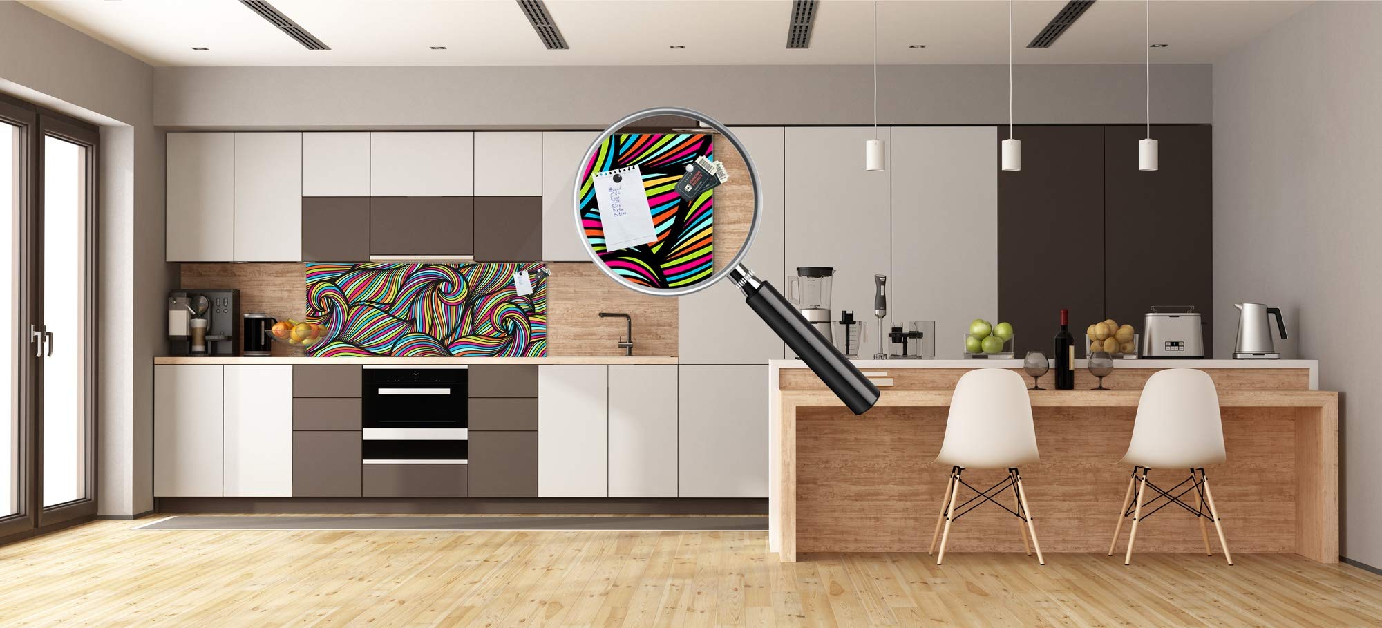 Tempered Glass Magnetic Splashback - Fantasy & Sci-Fi Series MBBS13 - Modern Kitchen Backsplash for Stove & Countertop Protection