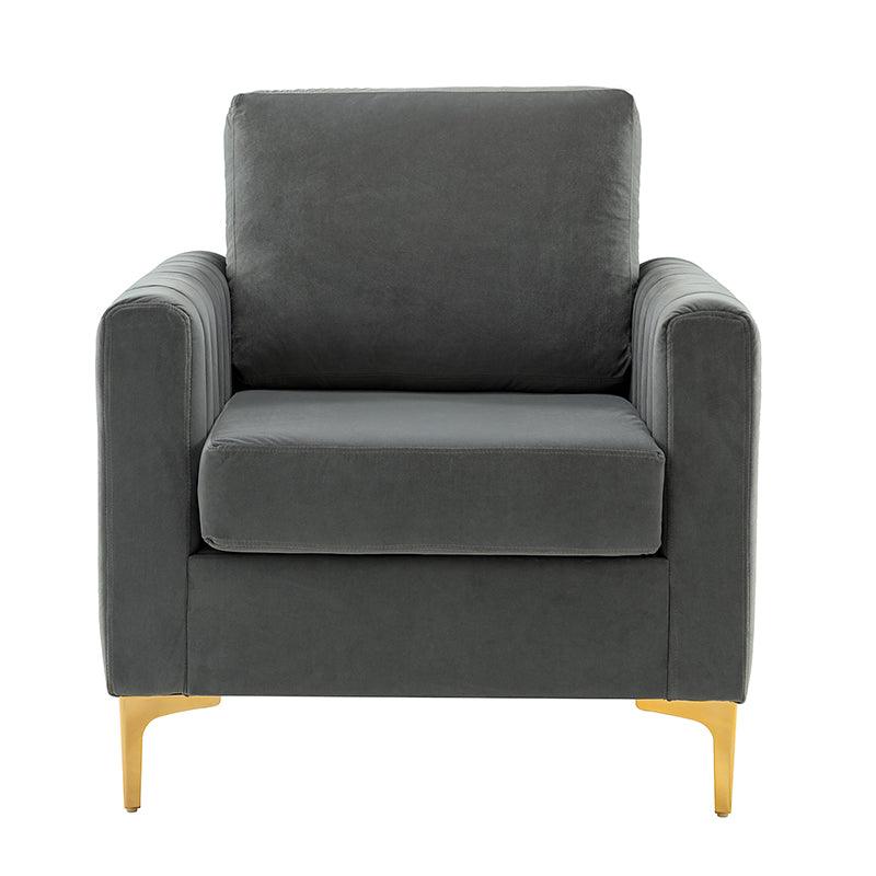 Luxury Didyme Velvet Club Armchair - Modern Accent Chair for Living Room, Bedroom & Office - Plush Upholstered Lounge Chair with Sturdy Wooden Legs - Perfect for Reading Nook, Home Theater & Cozy Spaces