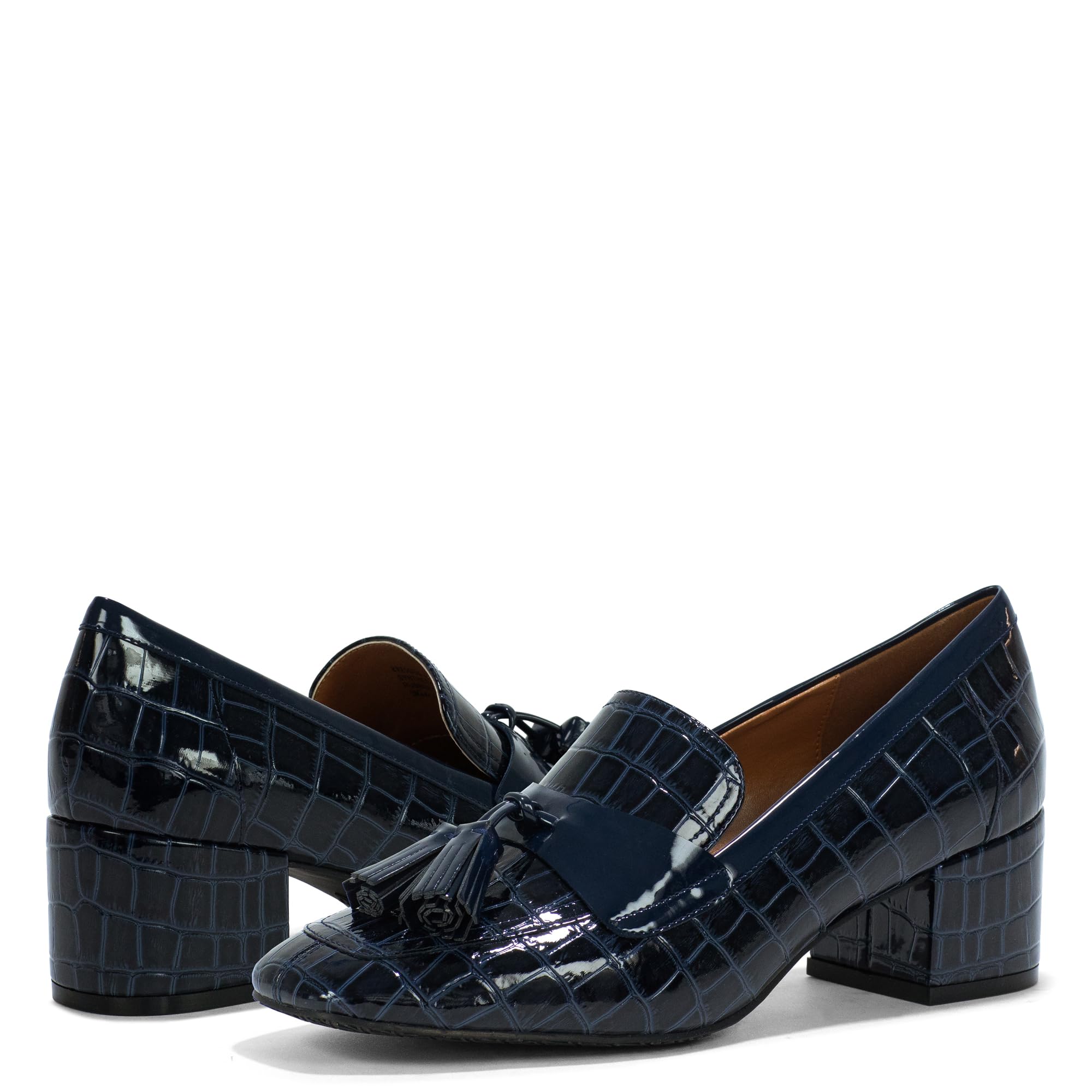 Donald Pliner Women's Kressida Dress Loafers - 2 Inch Block Heel Slip-On Shoes for Women | Comfortable Work Shoes & Stylish Office Loafers for Business Casual Outfits