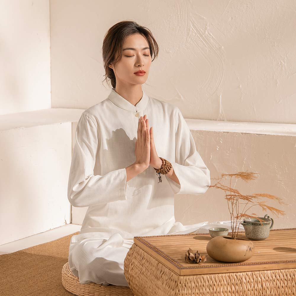 KSUA Women's Tai Chi Uniform - Traditional Chinese Zen Meditation Suit for Martial Arts, Kung Fu & Morning Exercises | Breathable Kung Fu Pants & Jacket Set for Yoga, Qigong & Relaxation