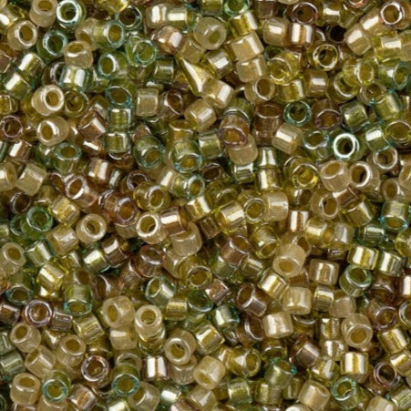 11/0 Delica Beads #0989 Spring Green Fields Lined Mix (5.2g) - Perfect for Jewelry Making, Beadwork, and DIY Crafts