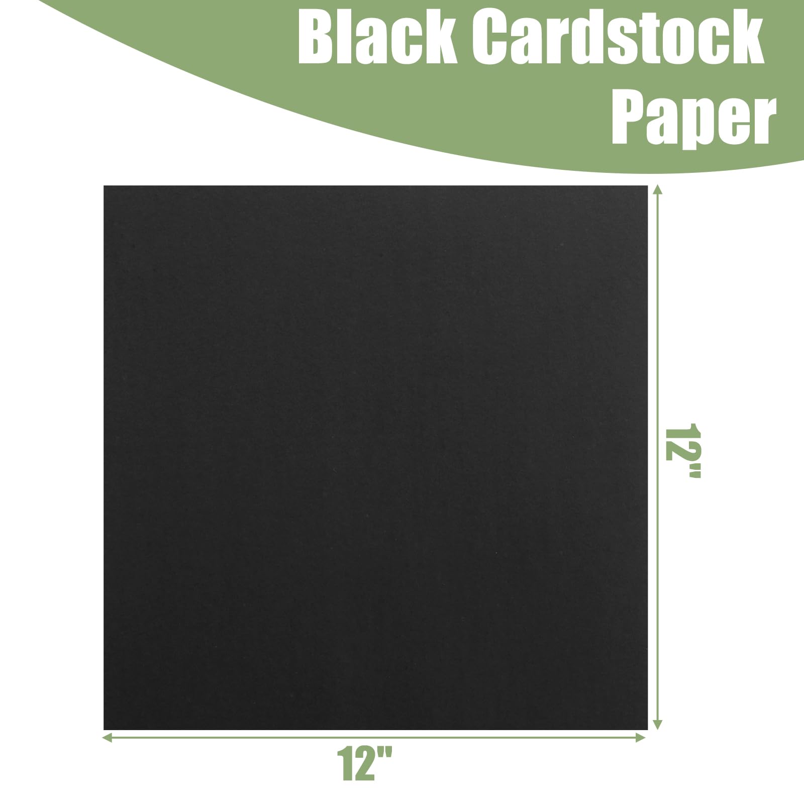 50 Sheets Black Cardstock Paper - 12x12 Inches, 230 GSM Thick Card Stock for Printing, Resumes, Scrapbooking | Perfect for DIY Crafts, Invitations, Greeting Cards & Home Decor Projects