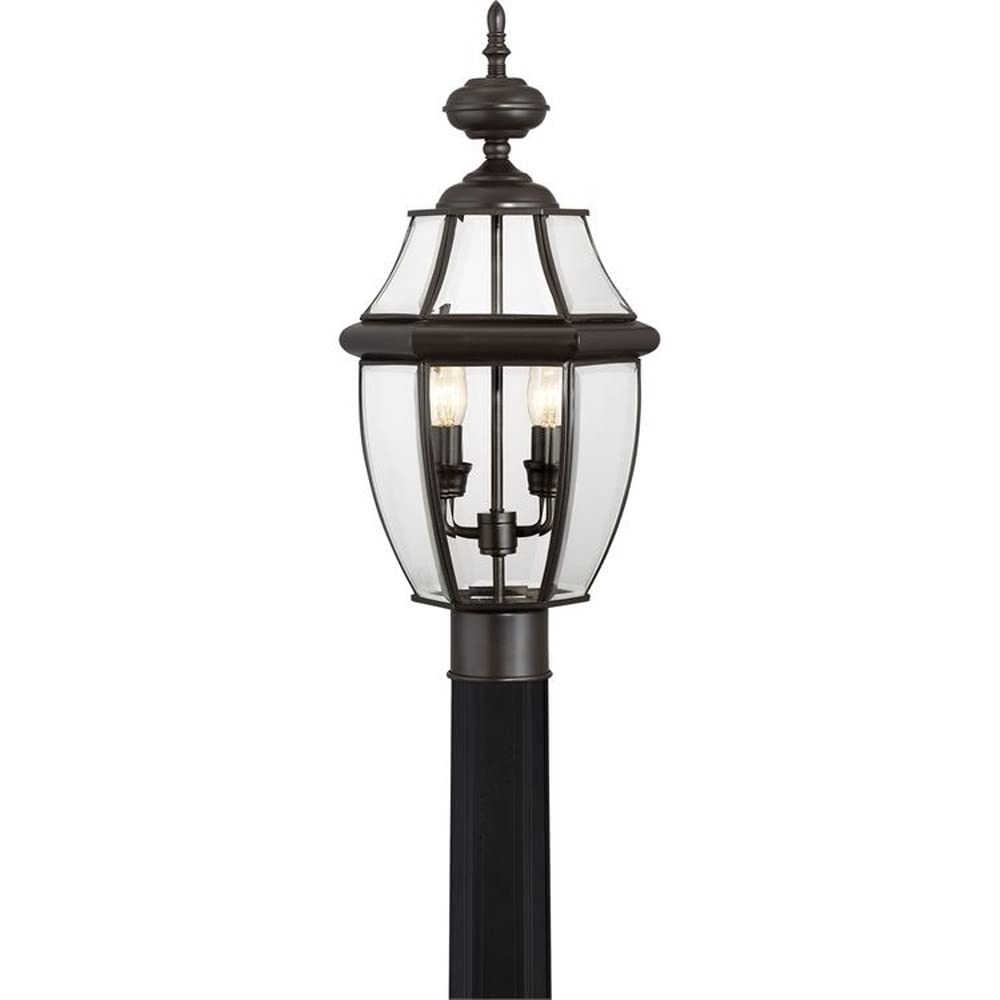 2-Light Large Post Lantern with Medici Bronze Finish - Traditional Outdoor Wall Light for Porch, Garden & Pathway - 71-Bel-619504