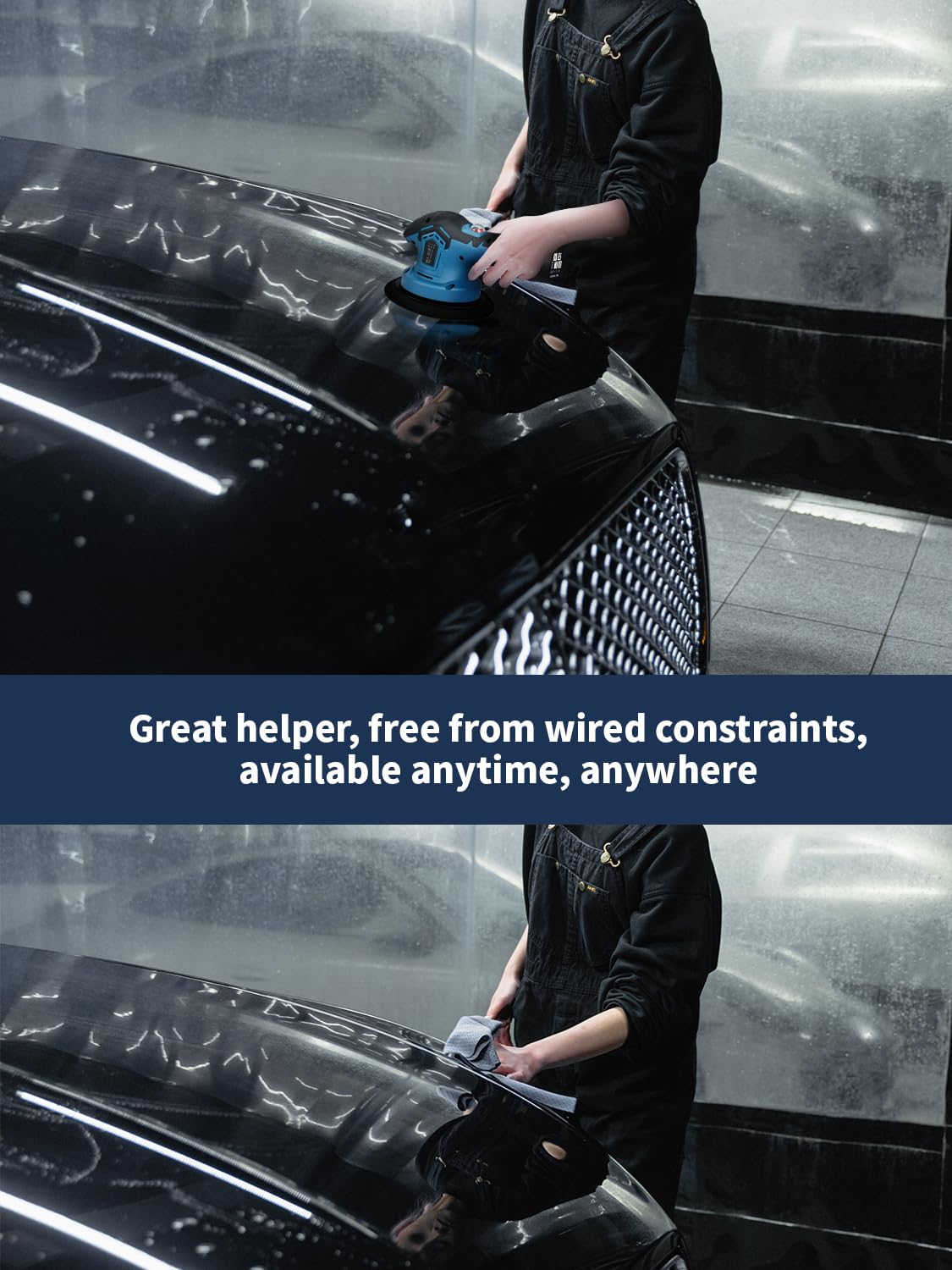 2025 Cordless Car Buffer Polisher Kit - 12V 2000mAh Lithium Battery, 6-Speed Adjustable (5000 RPM) for Detailing, Waxing & Sanding | Portable Auto Polishing Machine for Cars, Boats & RVs
