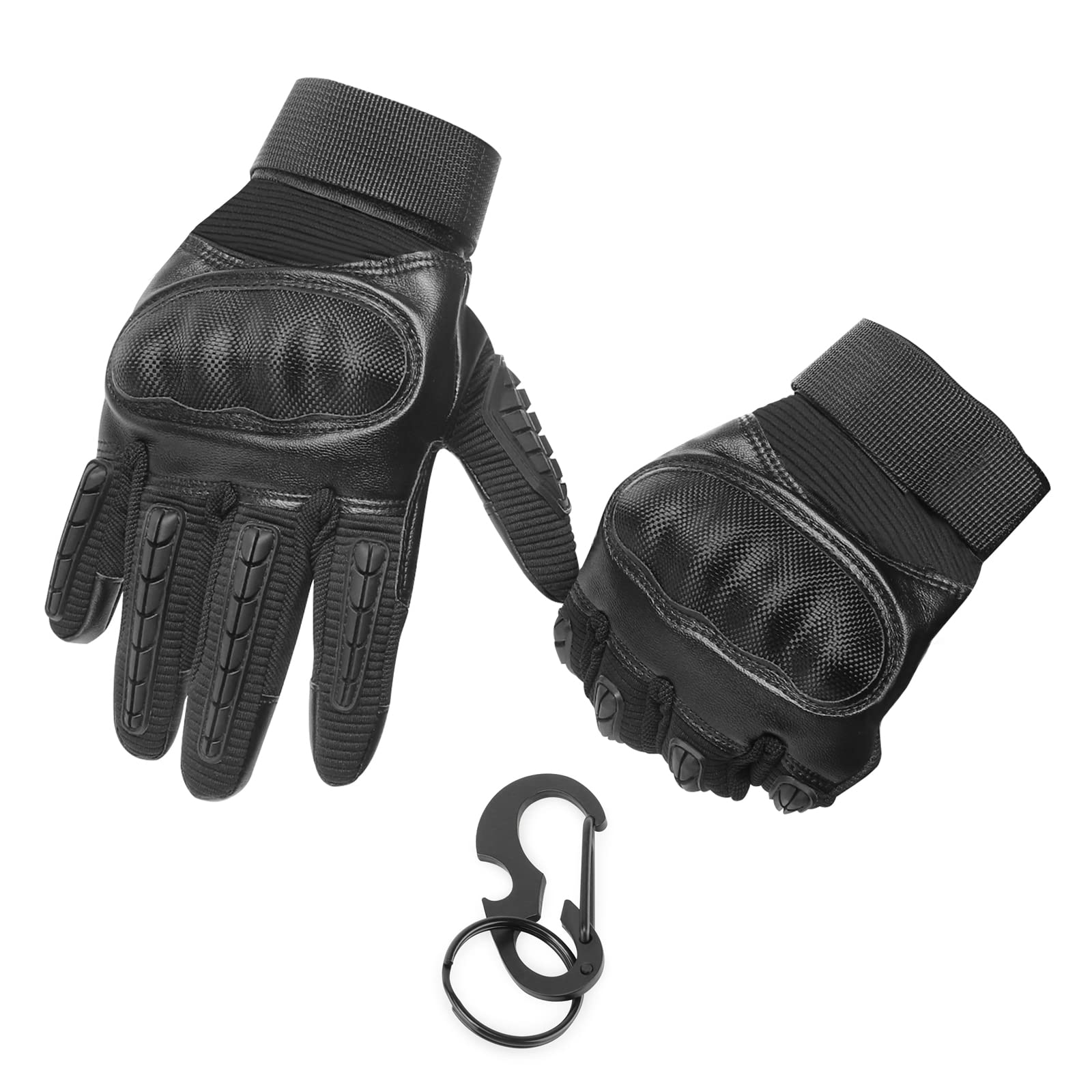 TECHPICCO Tactical Gloves for Men - Touchscreen Compatible Military Gloves for Outdoor Sports, Hunting, Hiking & Motorcycling | Durable Full Finger Army Gloves for Cold Weather Protection