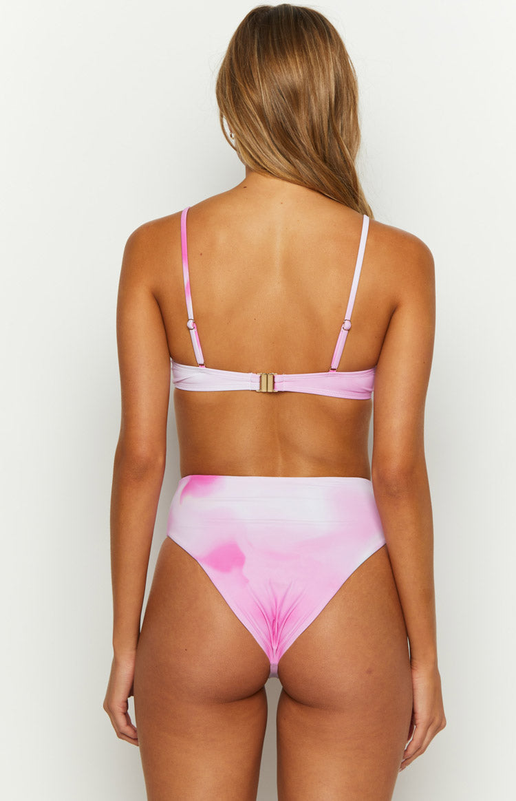 9.0 Swim Montego Pink Print Underwire Bikini Top for Women - Floral Summer Beachwear, Pool Party & Vacation Swimwear
