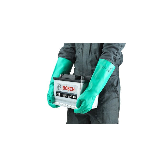Ansell 117210 15 Sol Vex Gloves - 22mil Thickness, Straight Cuff, Size 10 - Heavy Duty Chemical Resistant Gloves for Industrial Work & Laboratory Use