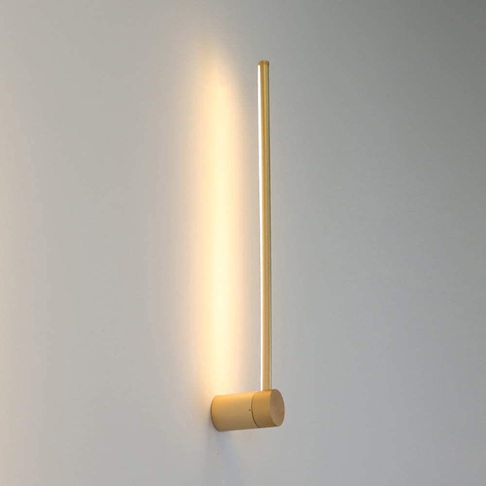 Modern LED Wall Light - 80cm Minimalist Aluminum Strip Wall Sconce, 4000K Warm White, Gold Finish for Living Room, Bedroom & Hallway | Indoor Decorative Lighting for Home & Office Spaces