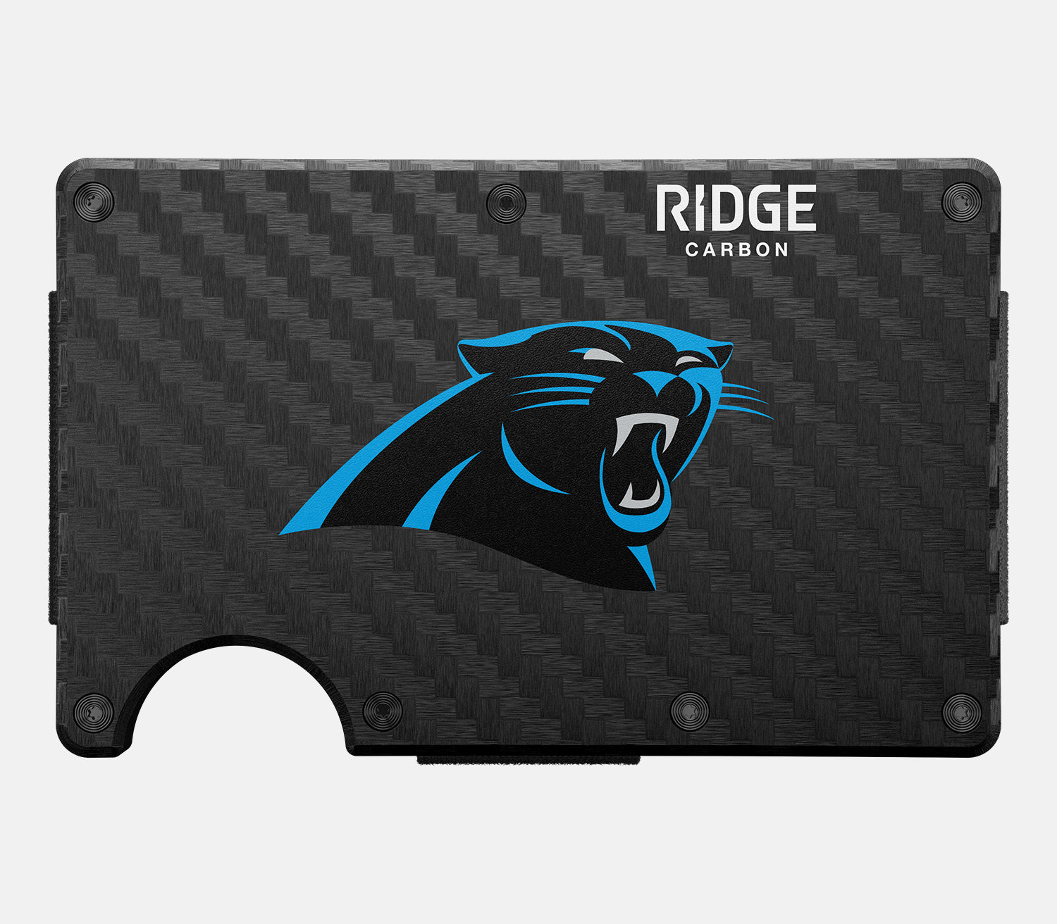 Ridge Wallet - Carolina Panthers Edition - Slim Carbon Fiber 3K RFID Blocking Wallet for Men - Perfect for Everyday Carry, Travel, and Gifts