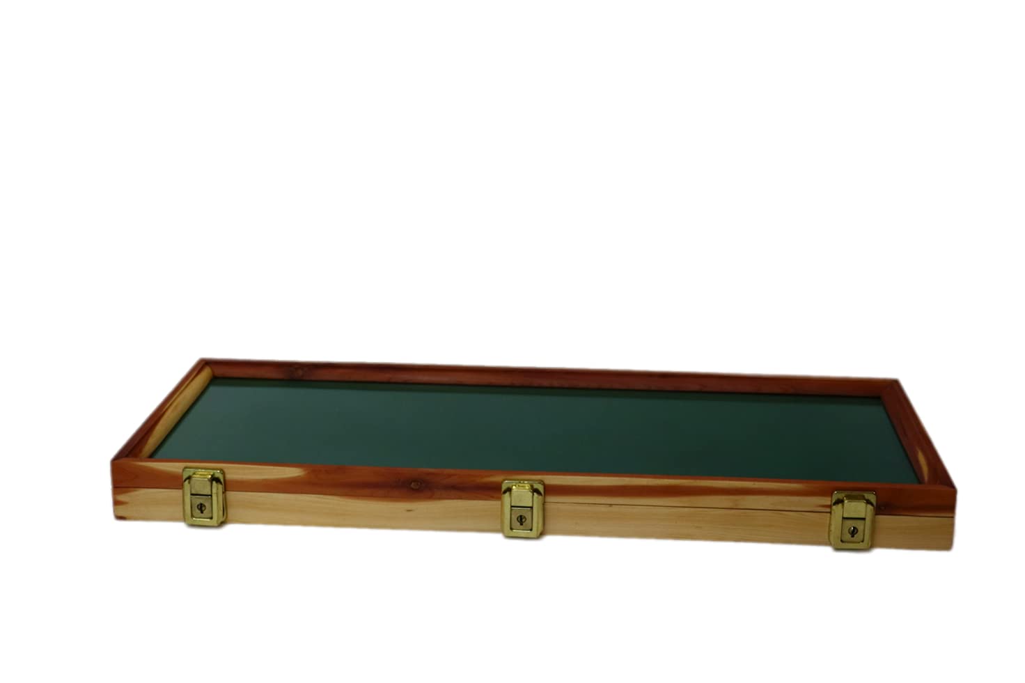Premium Cedar Wood Display Case for Collectibles - Showcase Knives, Arrowheads, Pins, Medals & Memorabilia (25x9x2 Inches) - Perfect for Home, Office & Museum Collections