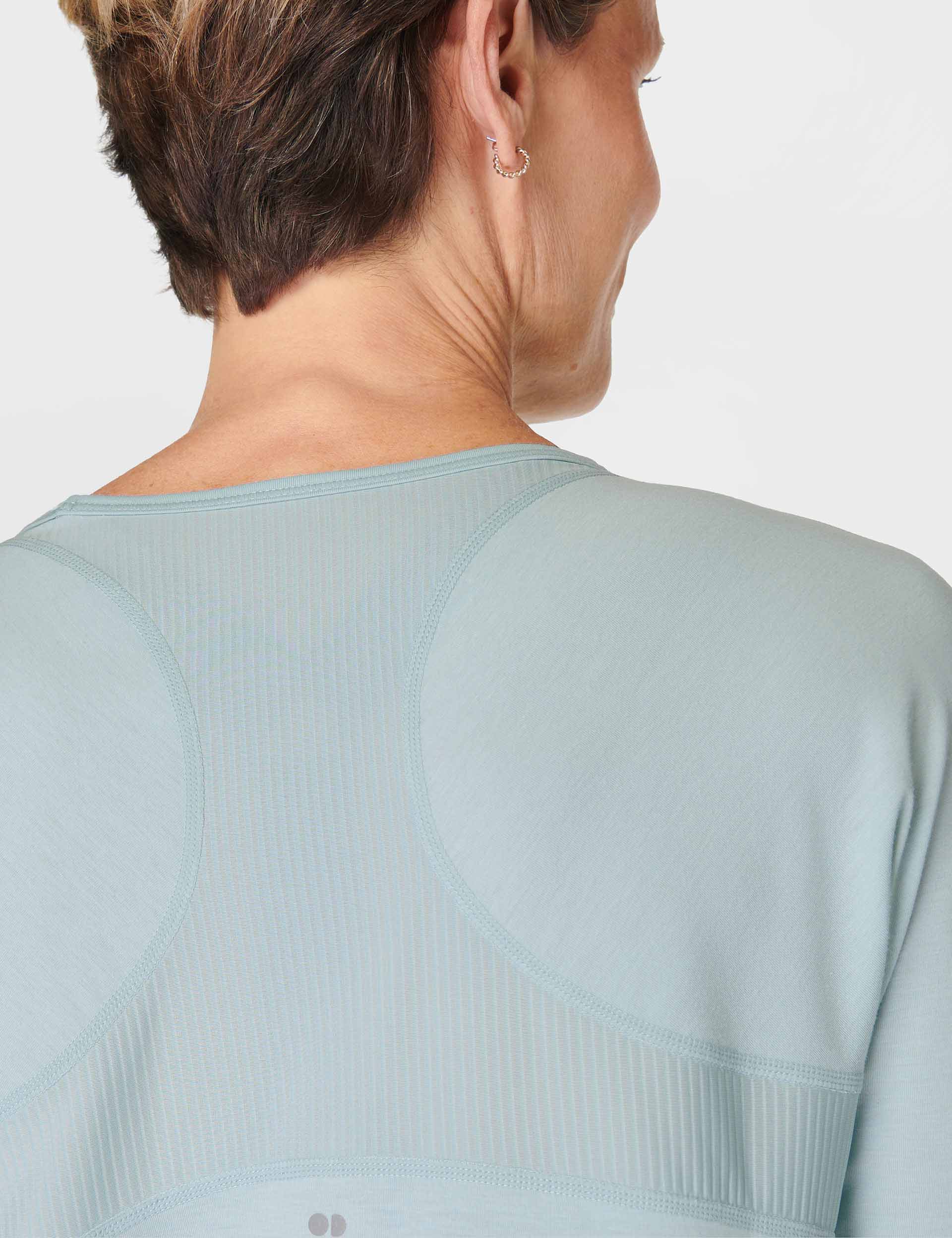 Breathe Easy Running Long Sleeve Top - Moisture Wicking Athletic Shirt for Men & Women in Muted Teal Blue | Perfect for Jogging, Gym Workouts & Outdoor Activities