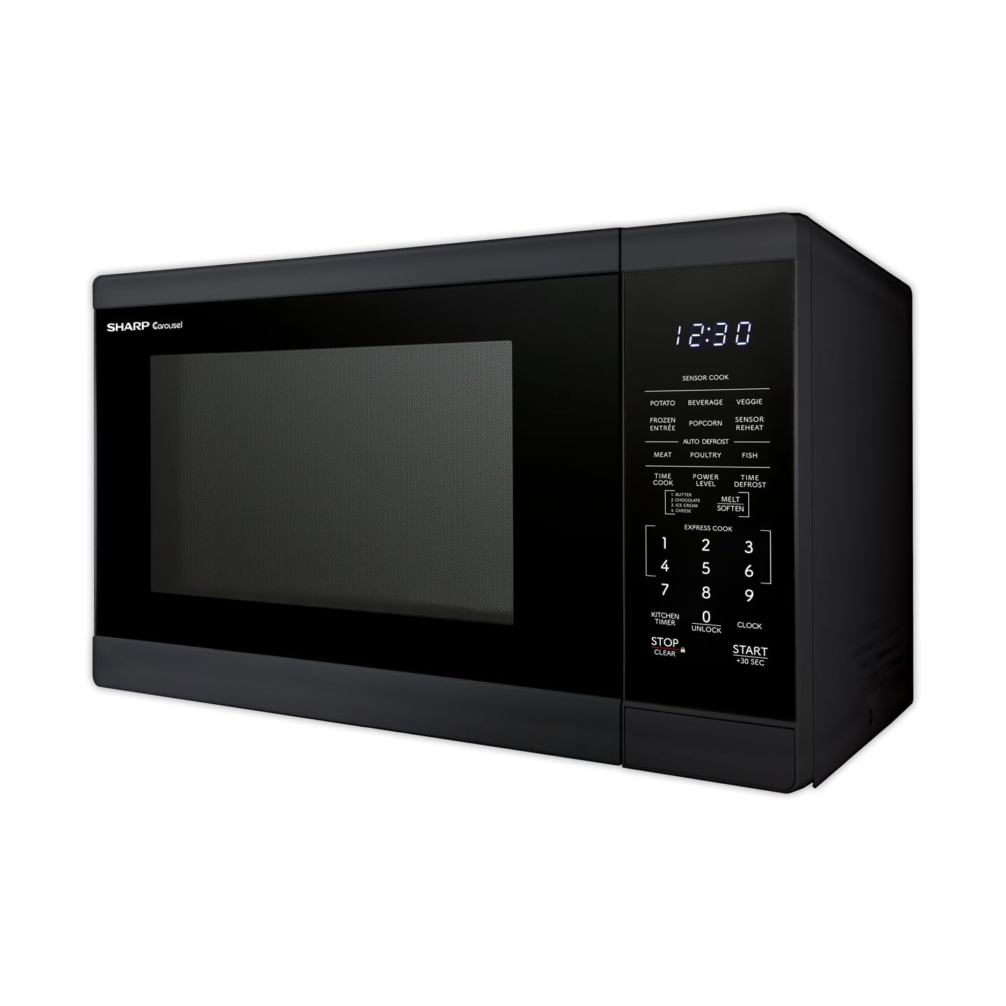 SHARP SMC1461KB 1.4 CuFt Countertop Microwave Oven - 1100W, Black with Removable 12.4