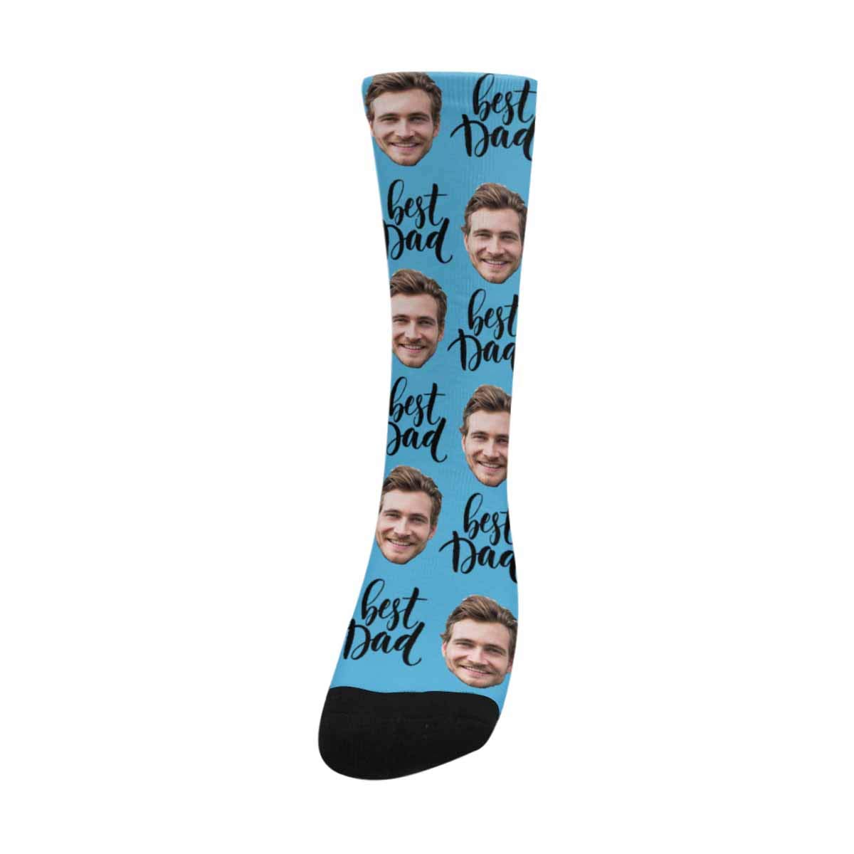 Personalized Photo Socks for Men - Custom Picture Crew Socks | Best Father's Day Gift for Dad | Unisex Face Print Socks for Everyday Wear & Special Occasions