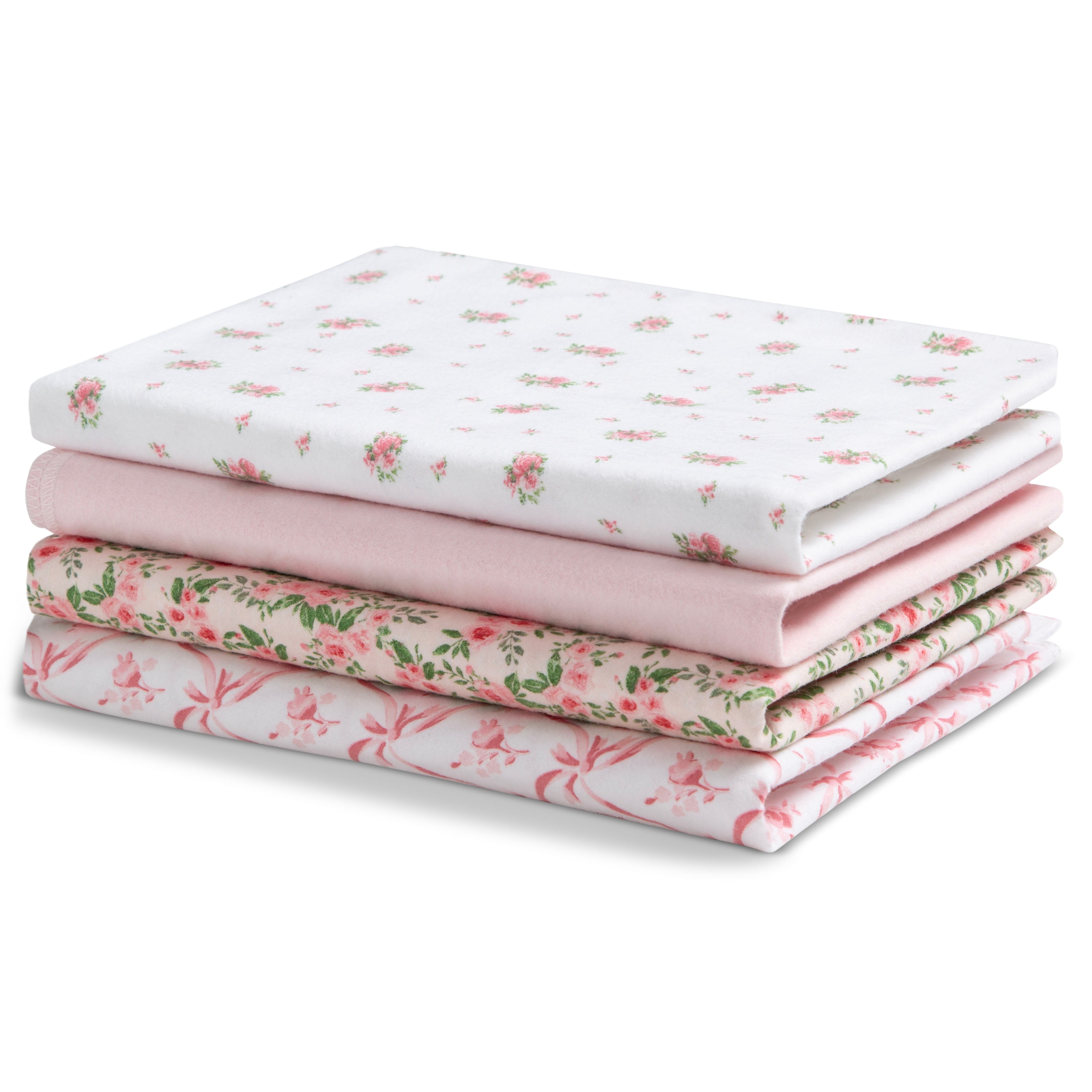 Soft 100% Cotton Flannel Baby Receiving Blankets - 4 Pack for Newborns & Infants - Perfect for Swaddling, Nursing & Cuddling