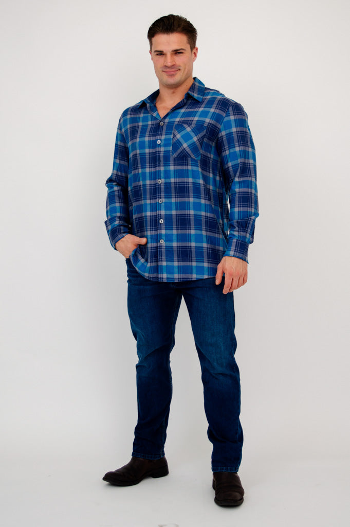 Men's Sailor Plaid Cotton Shirt - Casual Button Down Shirt for Men - Perfect for Office, Date Night & Outdoor Activities
