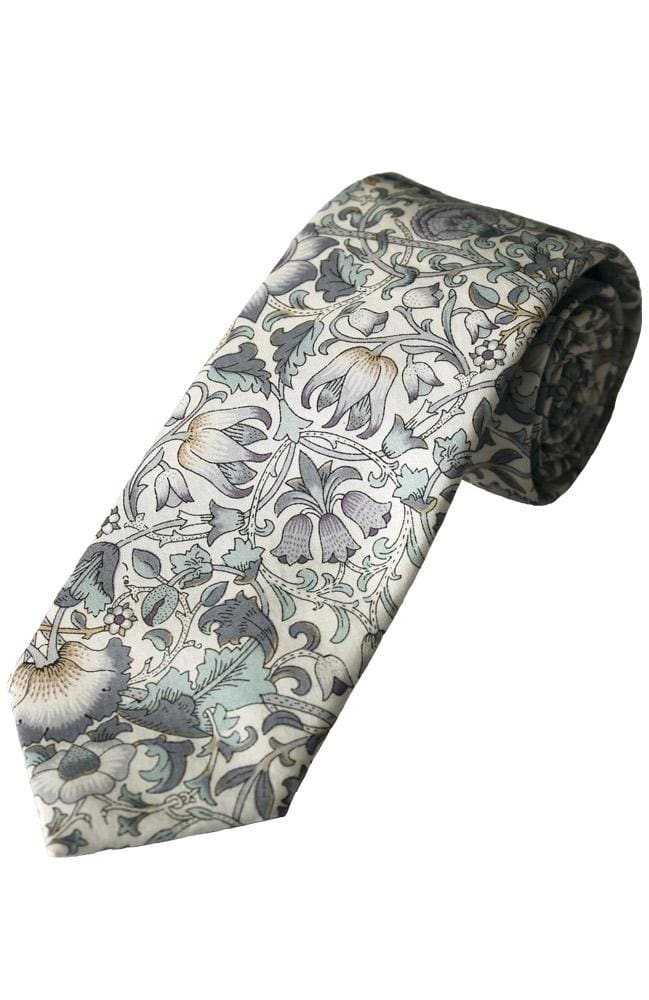 LA Smith Lodden Boys Sage Cotton Tie with Liberty Fabric - Perfect for School, Weddings & Formal Events