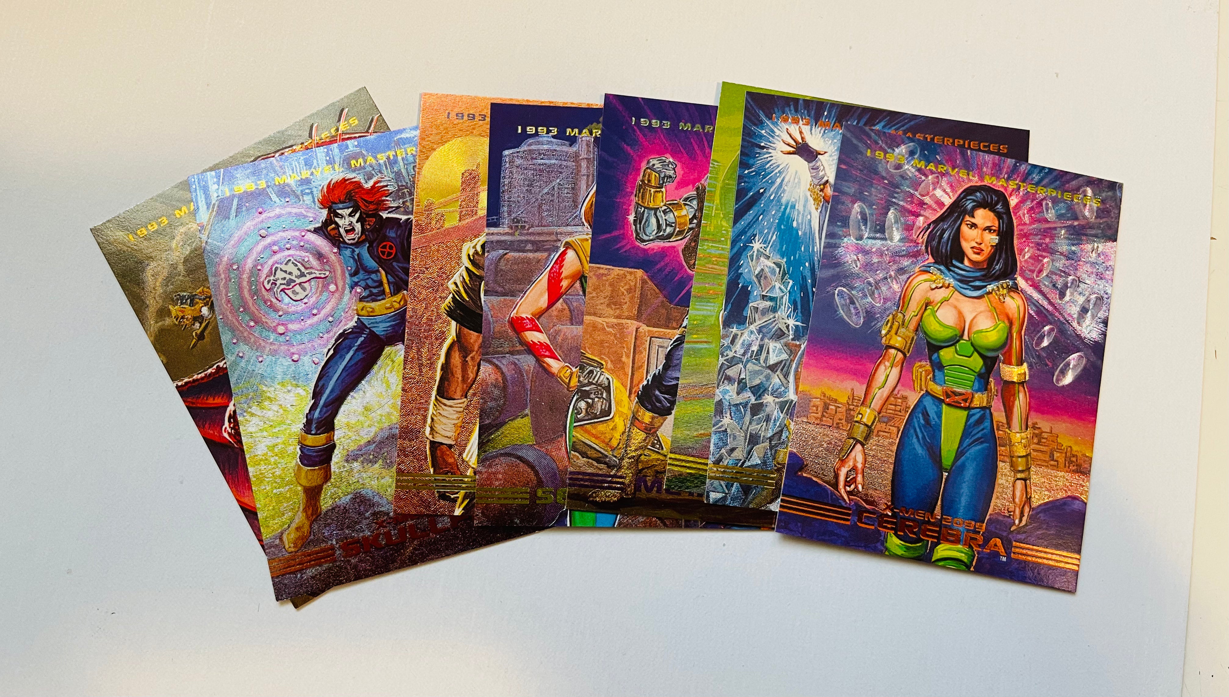 1993 Marvel Masterpieces Rare Foil Insert Cards Set - Collectible Trading Cards for Superhero Fans & Comic Enthusiasts - Perfect for Display, Trading, and Investment