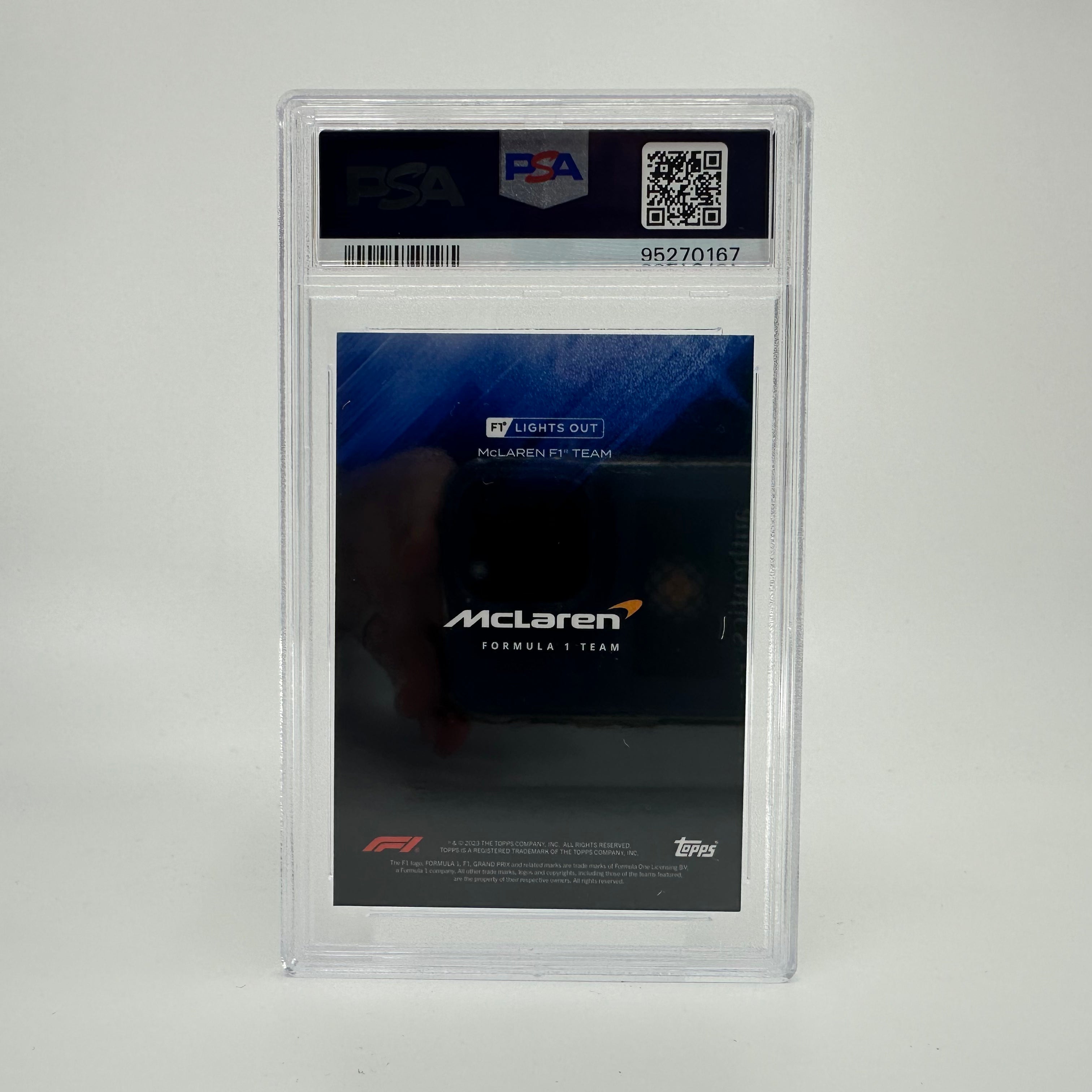 2022 Topps Lights Out Lando Norris Blue PSA 8 10/25 - Rare Trading Card for Collectors & Sports Memorabilia Enthusiasts